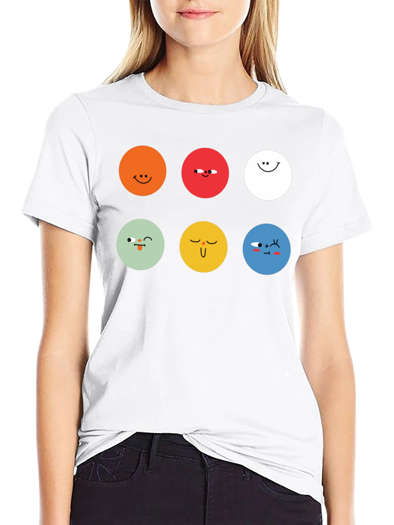 Emoji Faces Graphic Tee - Unisex Black T-Shirt