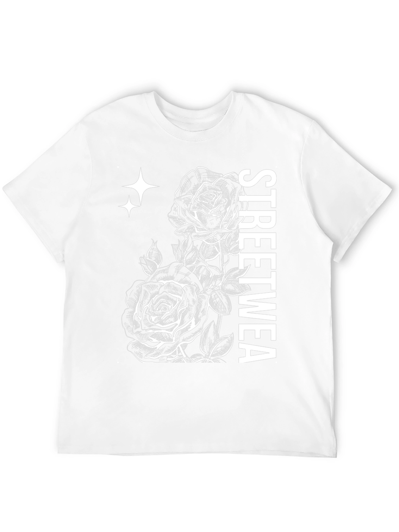 Streetwear Rose Graphic T-Shirt - Black