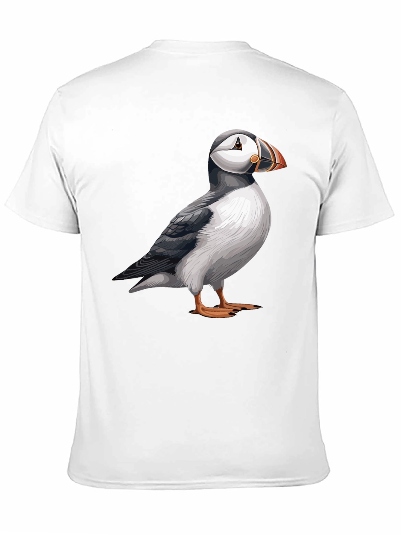 Puffin Graphic Tee - Soft Black Cotton Bird T-Shirt