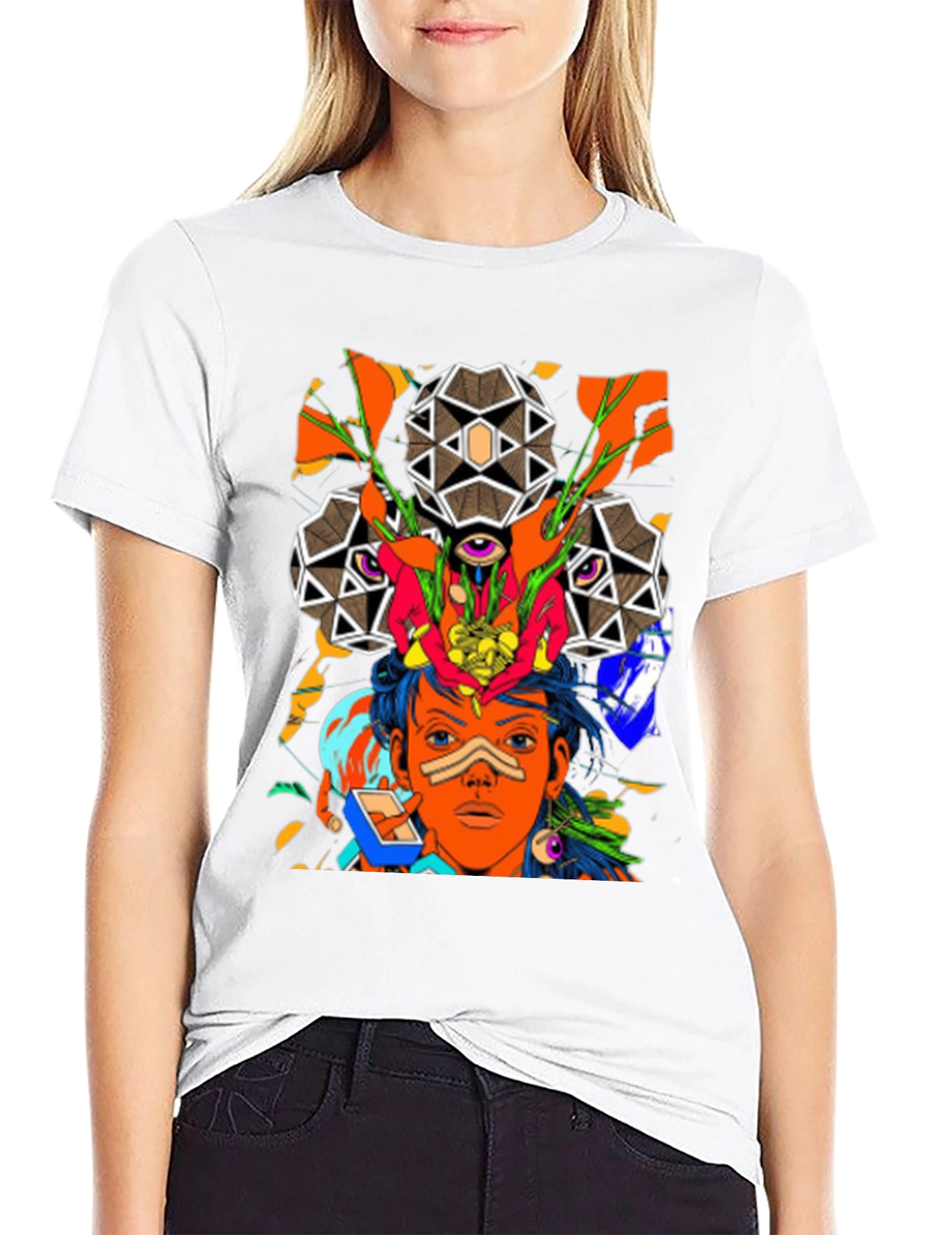 Abstract Graphic Print Mens T-Shirt