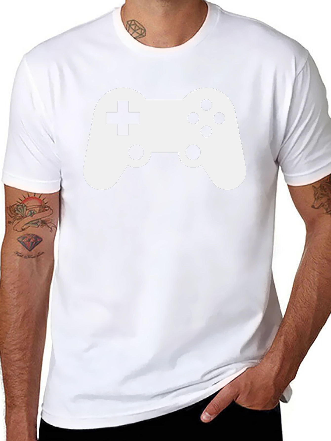 Gaming Controller Graphic Tee - Black Cotton Shirt