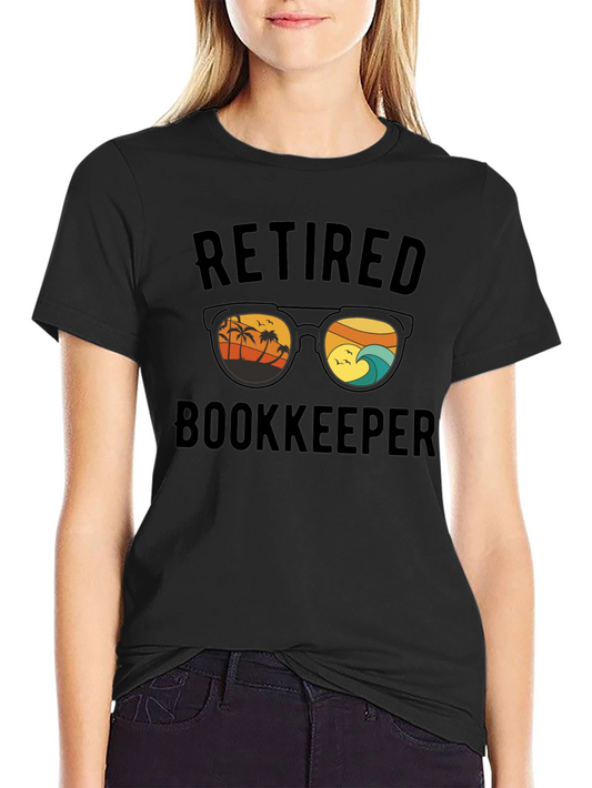 Retired Bookkeeper Graphic T-Shirt - Beach Design