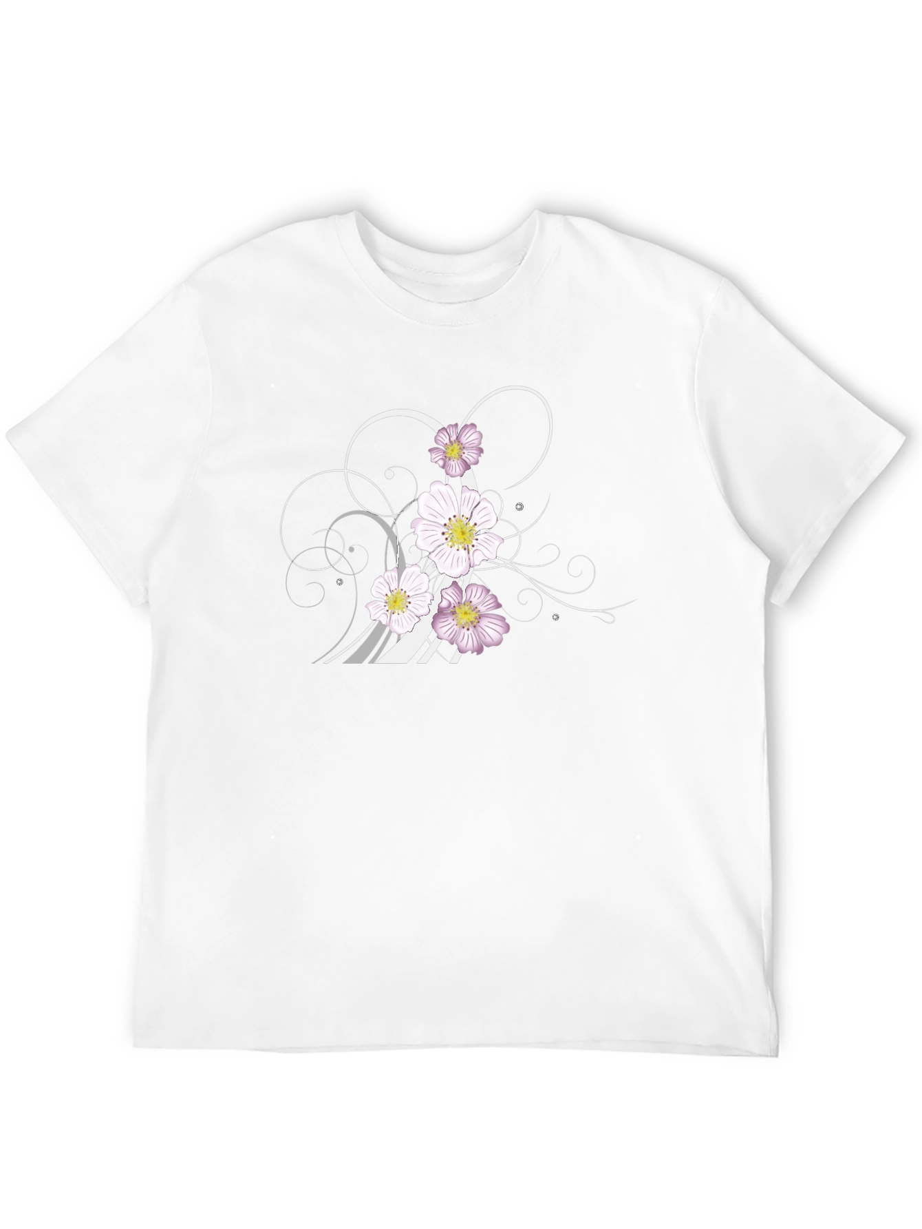 Floral Swirl Graphic Black T-Shirt