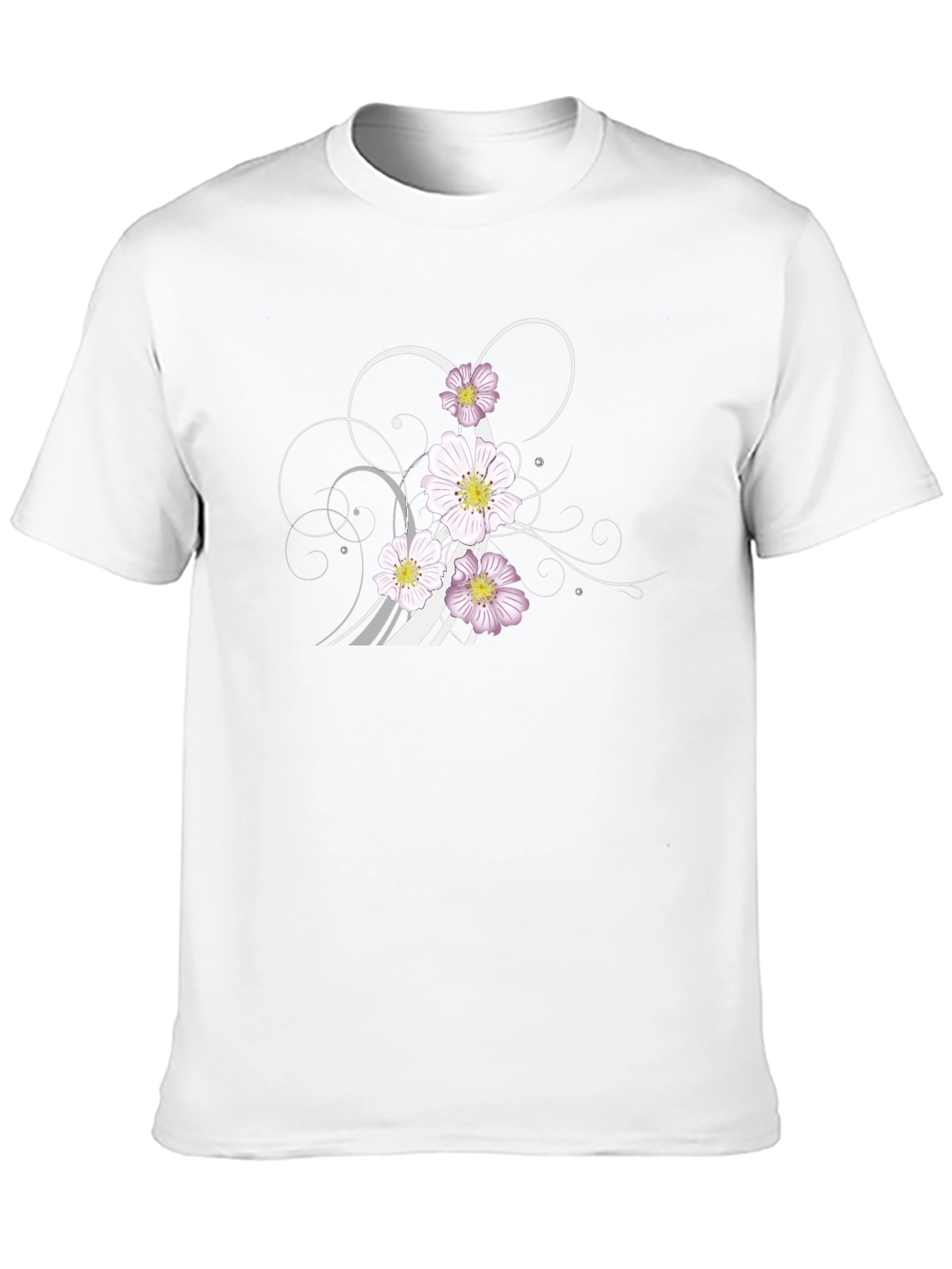 Floral Swirl Graphic Black T-Shirt
