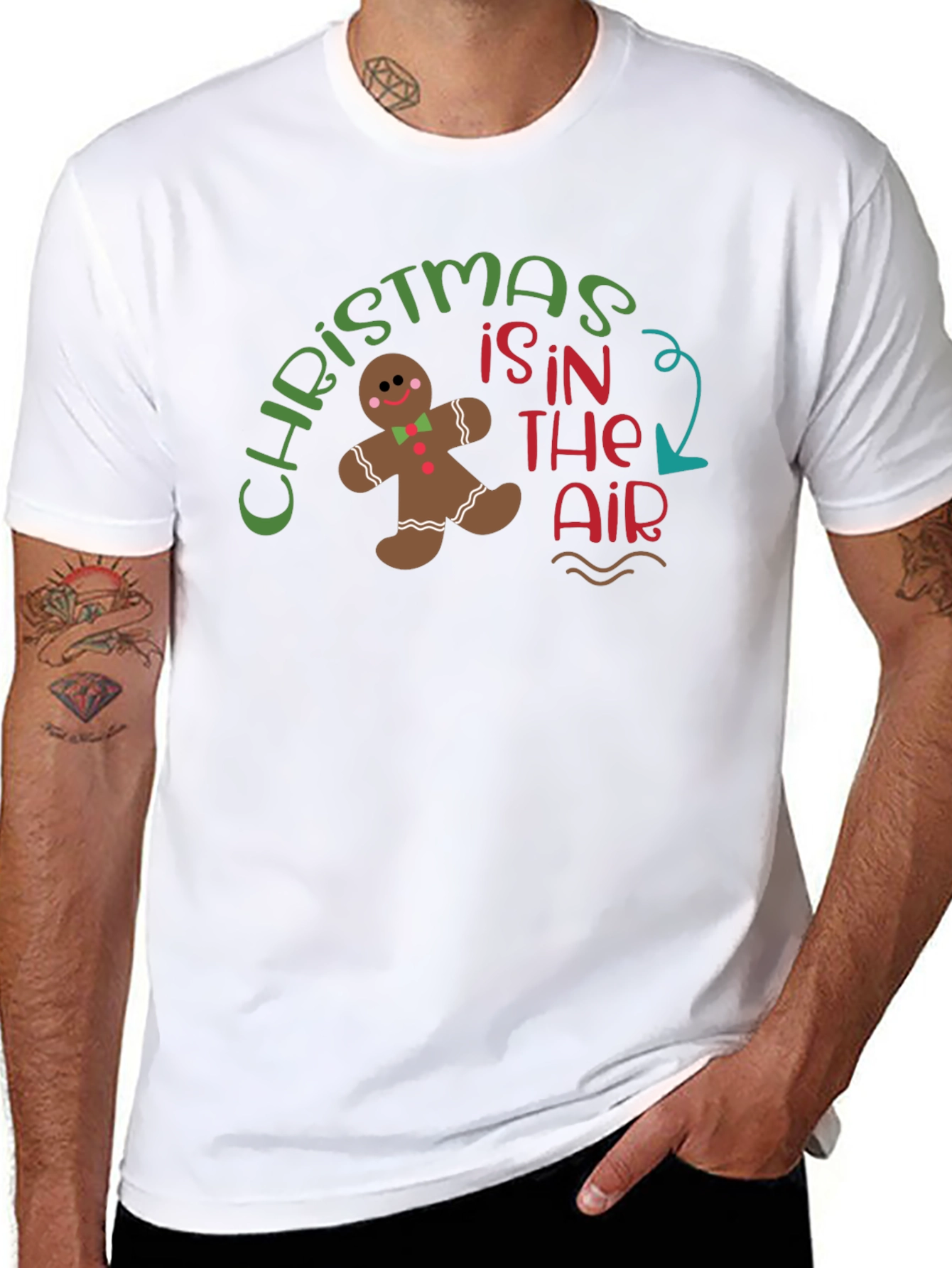 Christmas in The Air T-Shirt Gingerbread Man