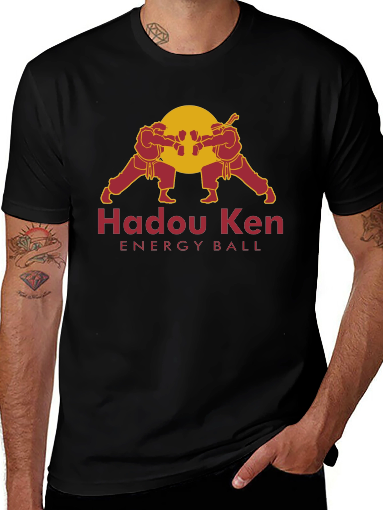 Hadou Ken Energy Ball Black T-Shirt