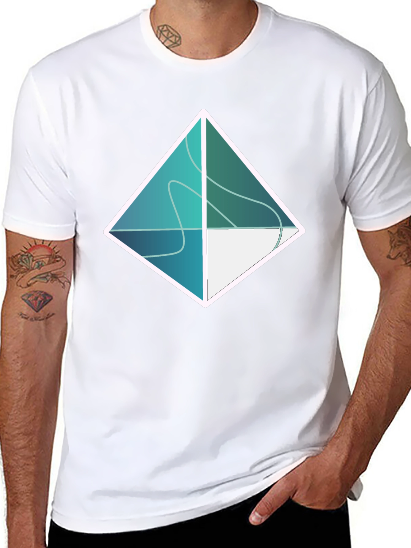 Geometric Diamond Tee - Modern Minimalist Design