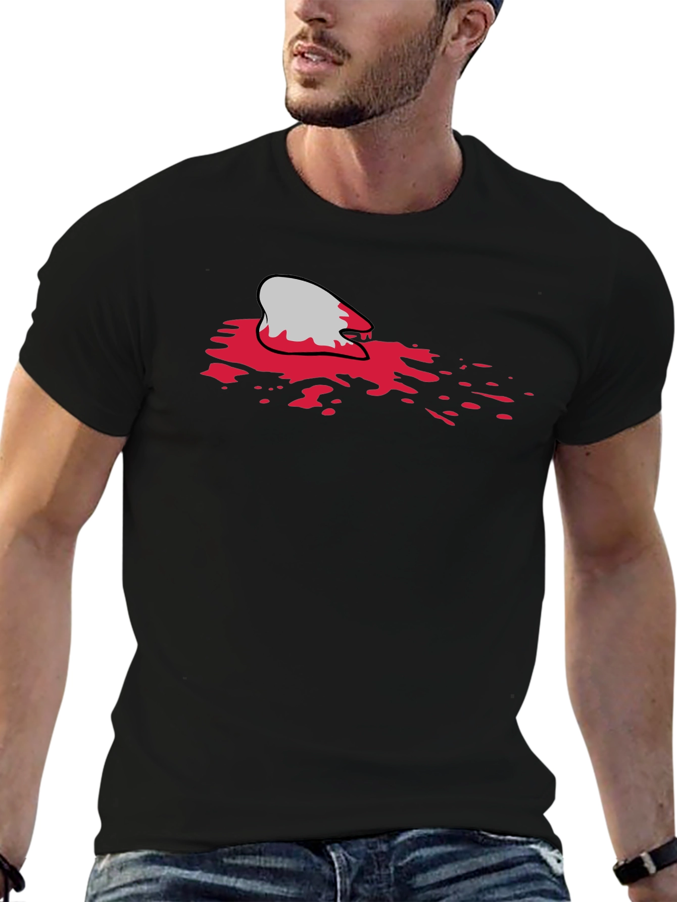 Bloody Shark Bite Black T-Shirt - Unique Graphic Tee