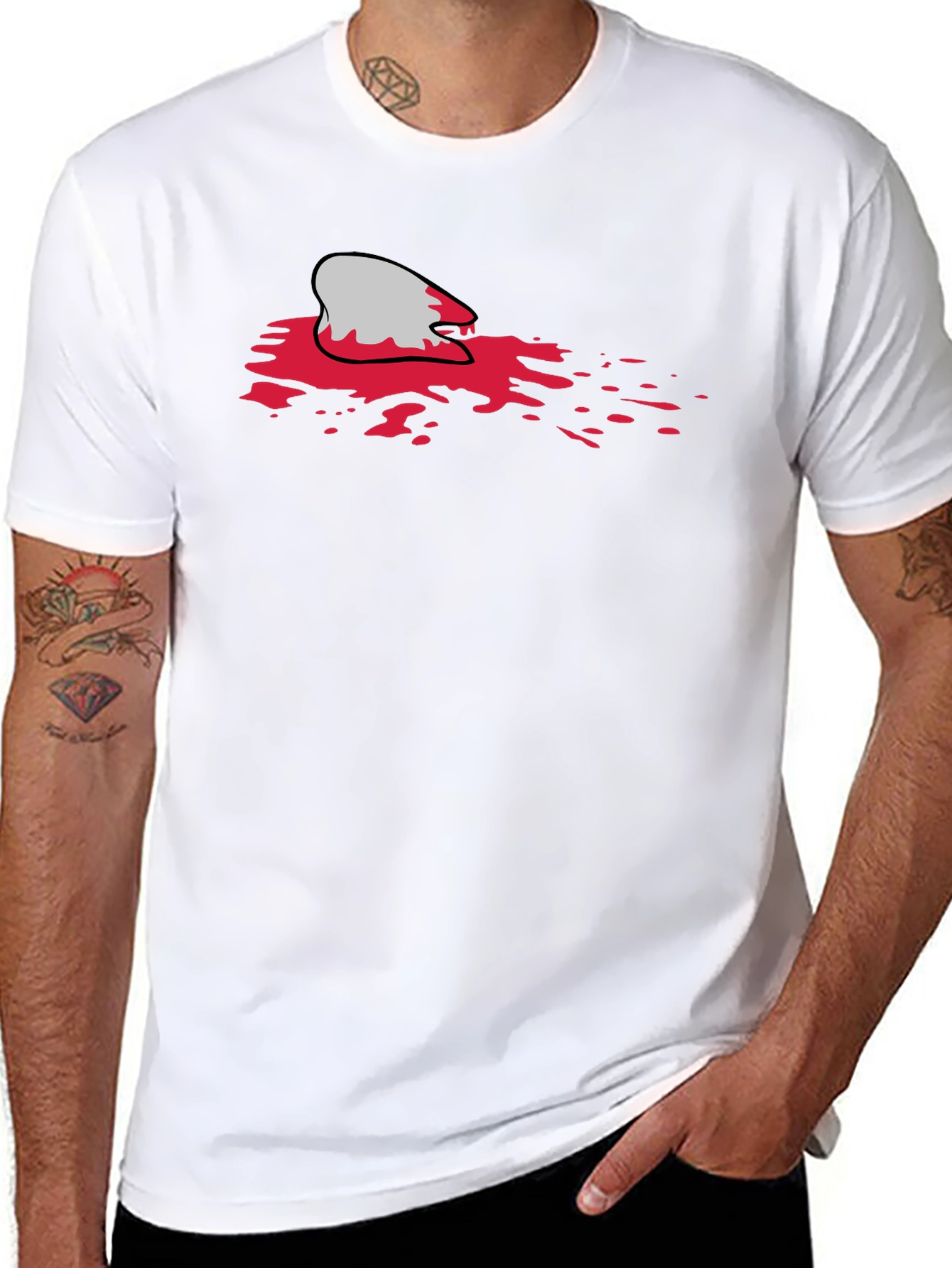Bloody Shark Bite Black T-Shirt - Unique Graphic Tee