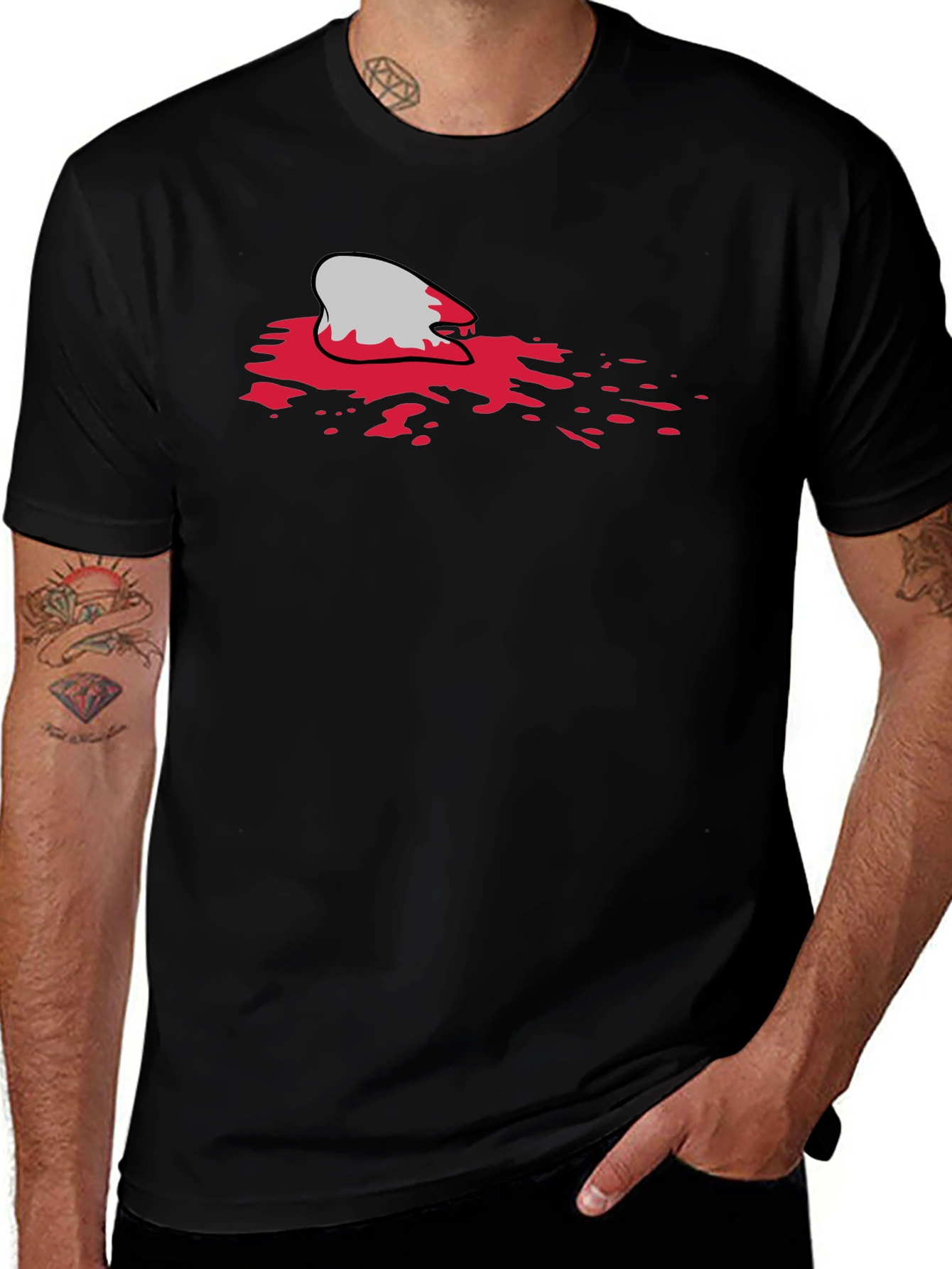 Bloody Shark Bite Black T-Shirt - Unique Graphic Tee
