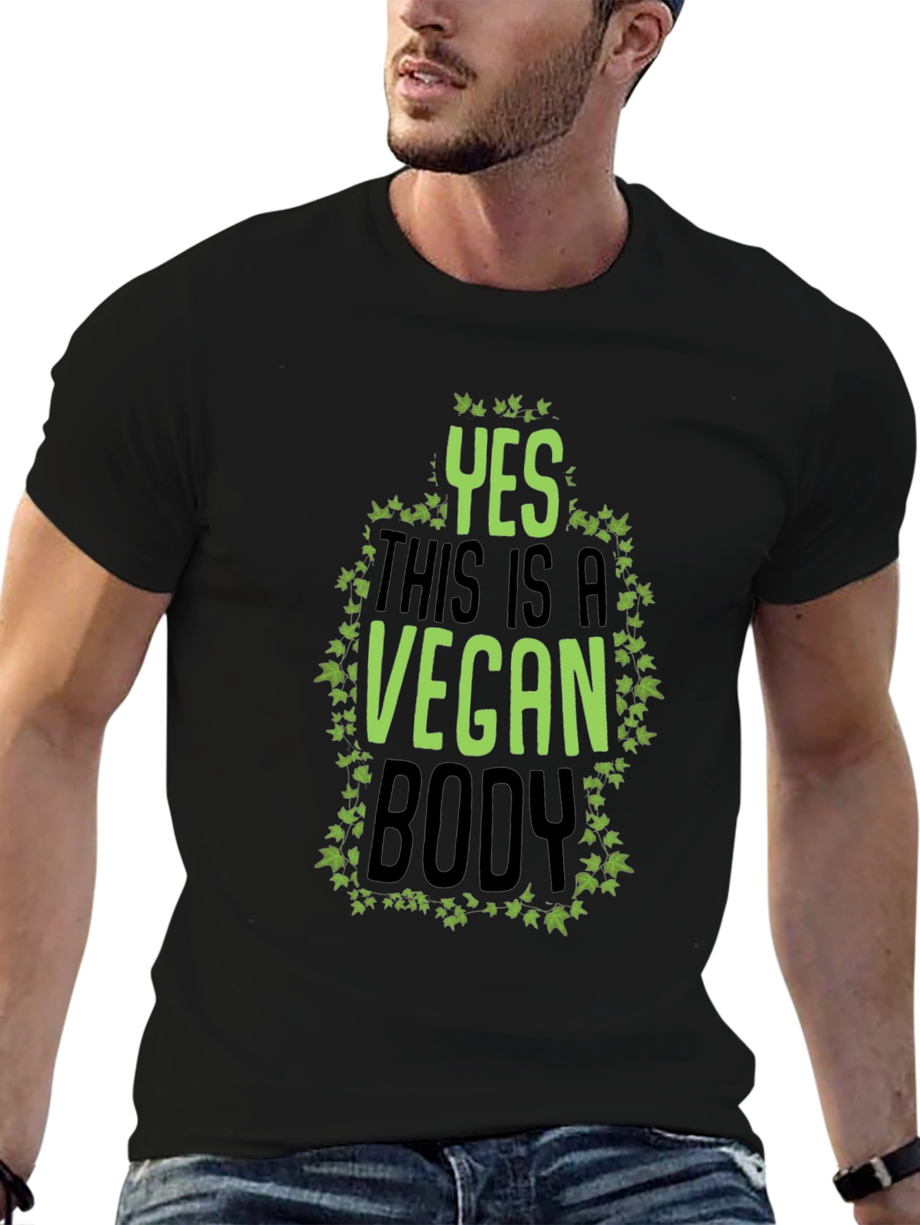 Yes This Is A Vegan Body Black T-Shirt
