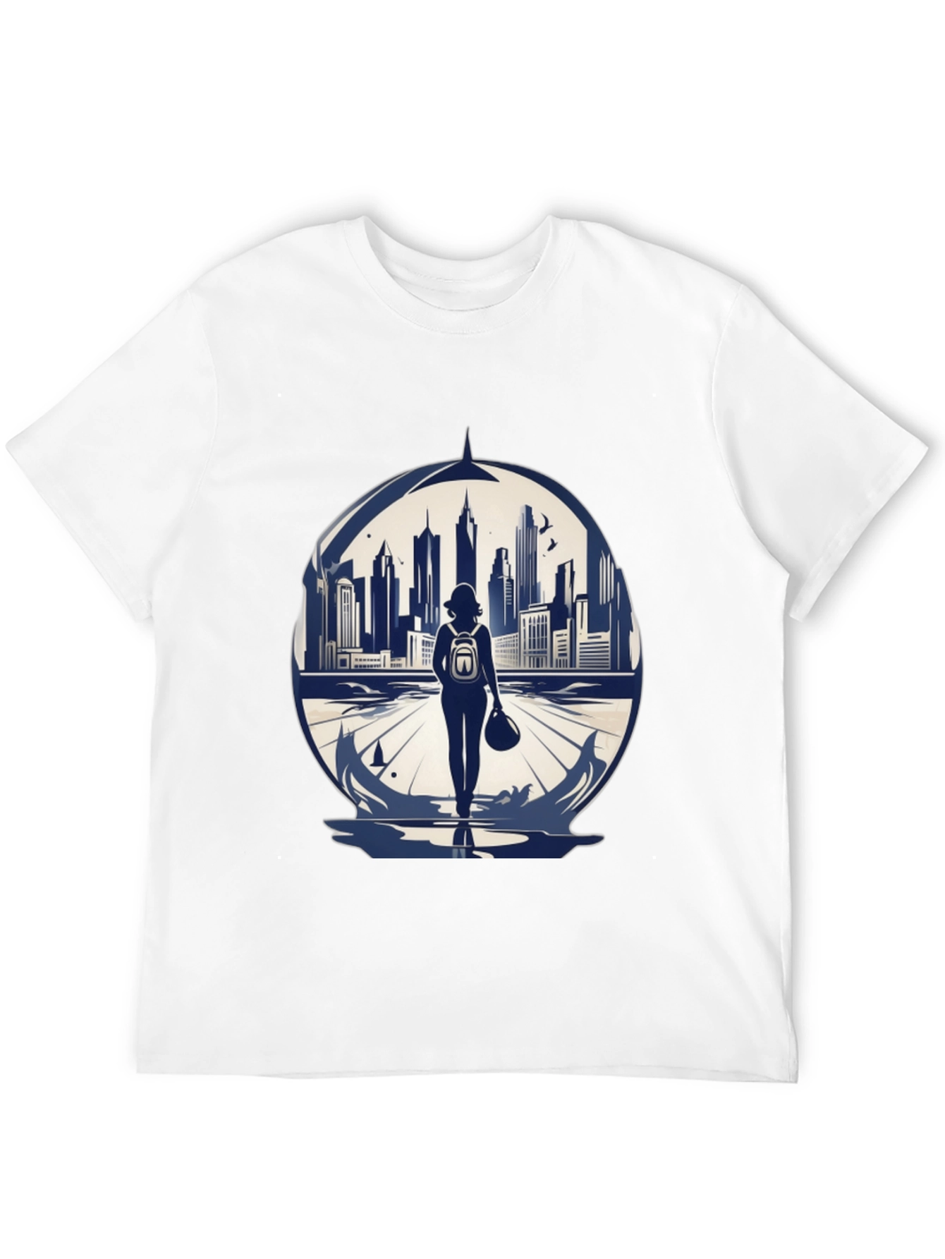 Cityscape Traveler Graphic Tee - Black