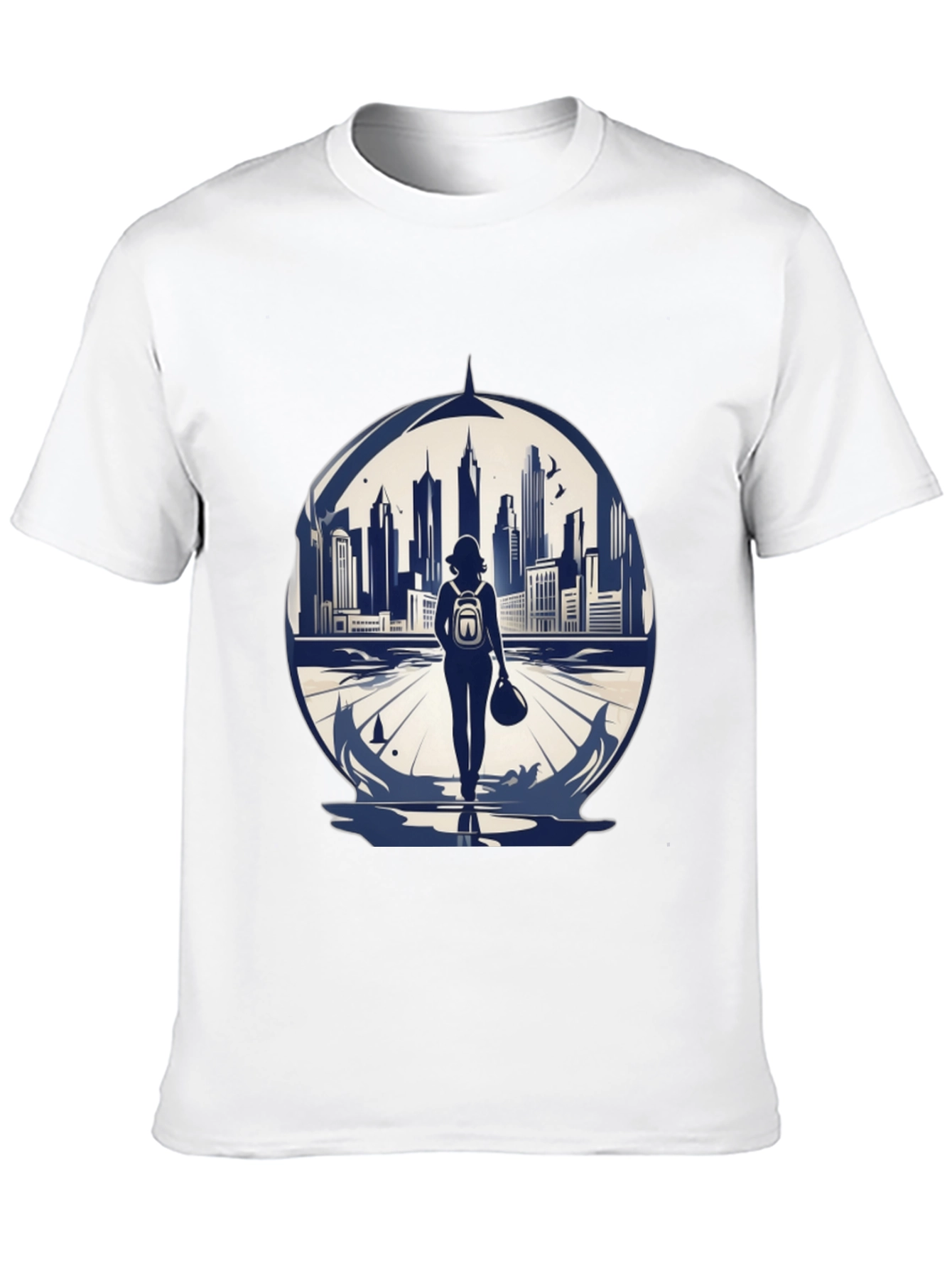 Cityscape Traveler Graphic Tee - Black