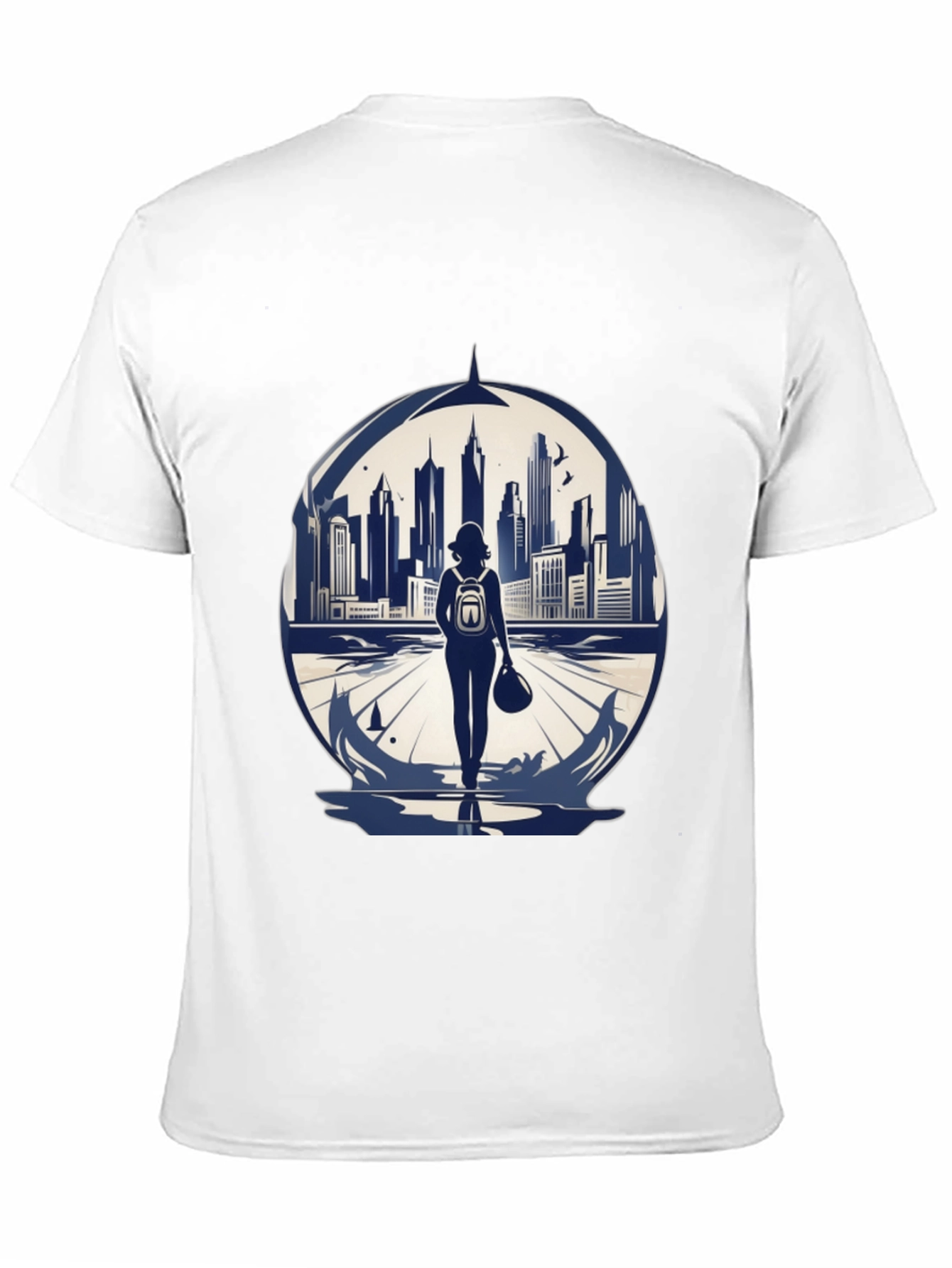 Cityscape Traveler Graphic Tee - Black