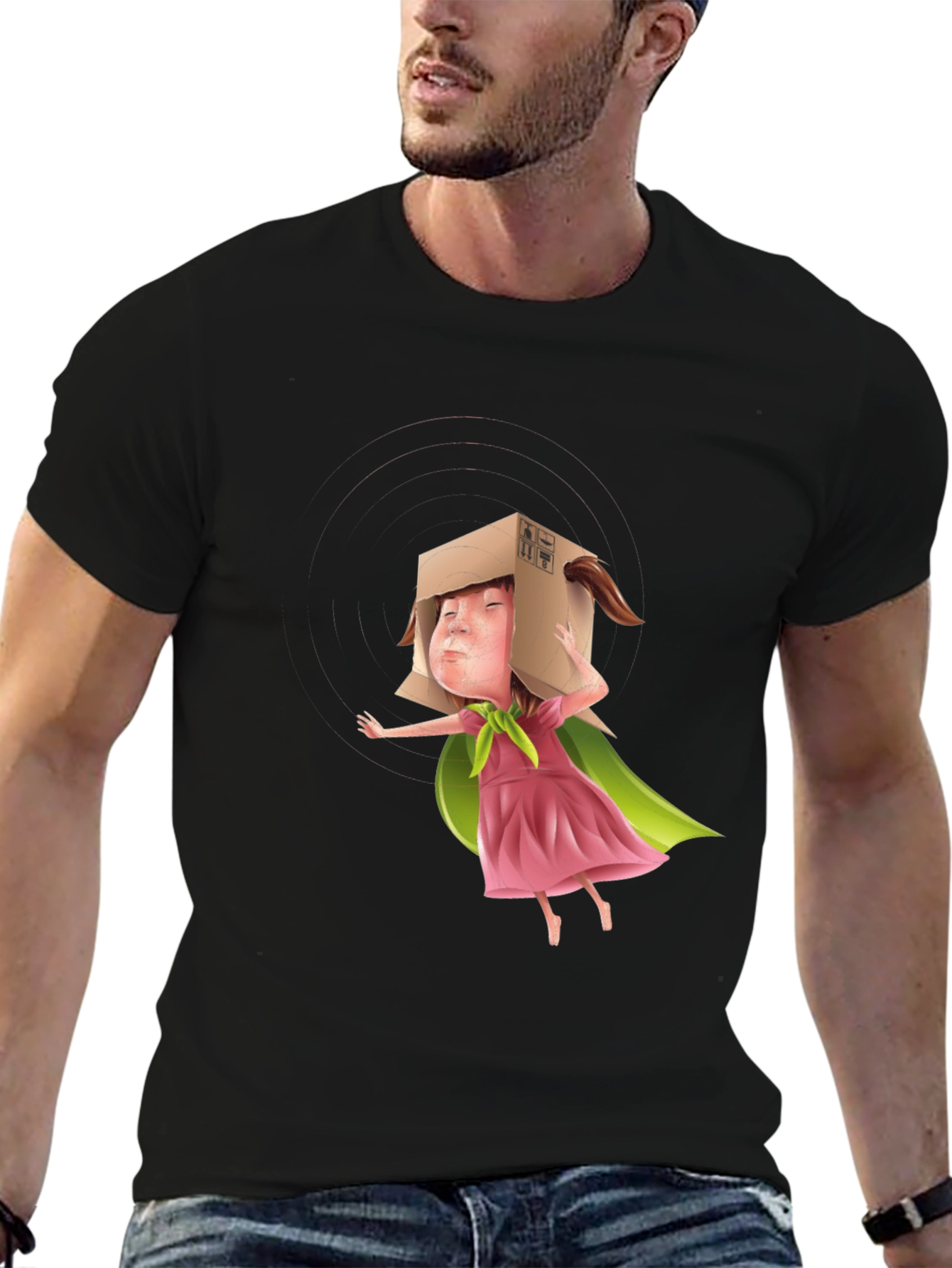 Box Head Kid Graphic Tee - Black T-Shirt