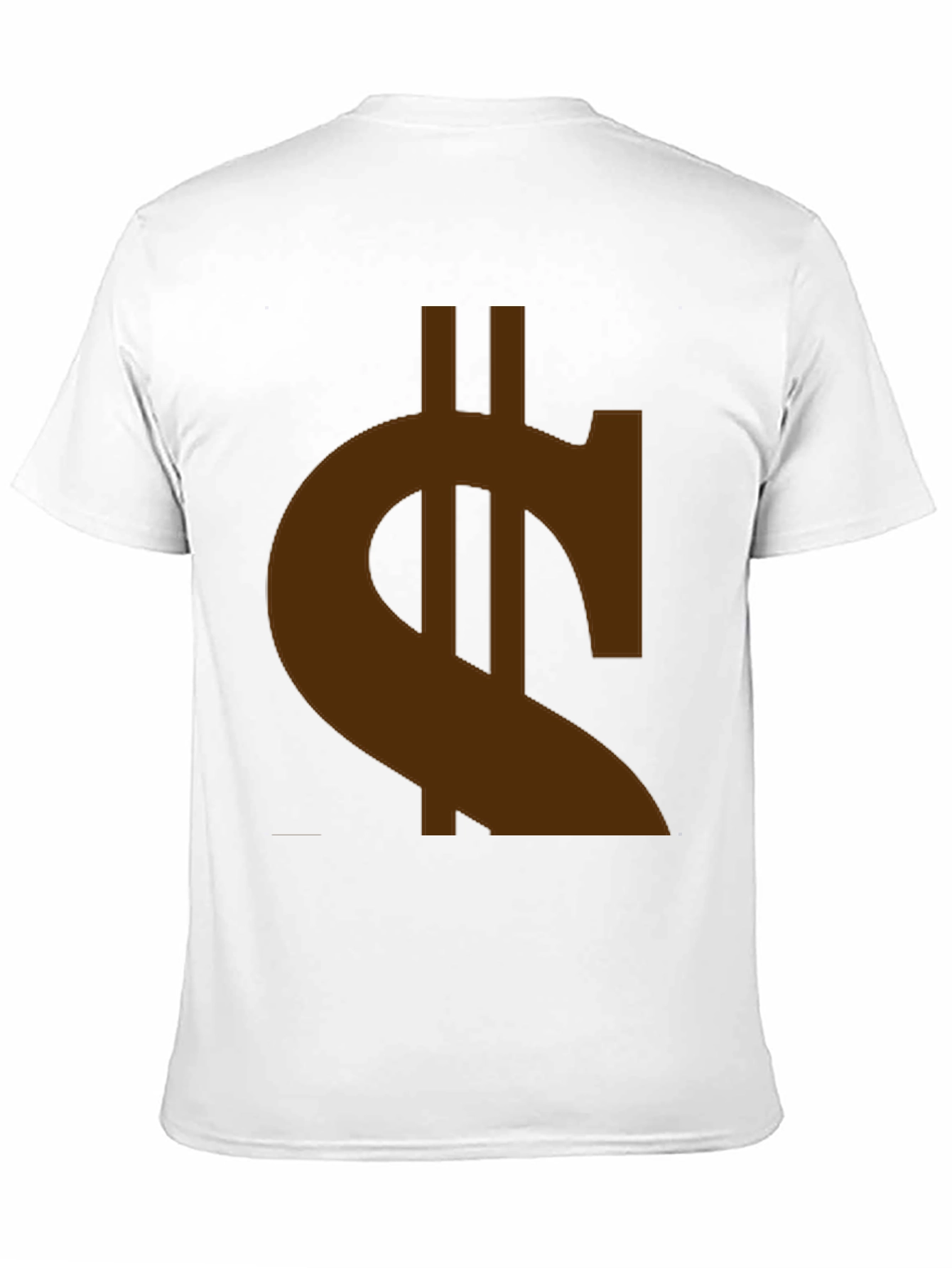 Mens Black T-Shirt with Brown Currency Symbol Design