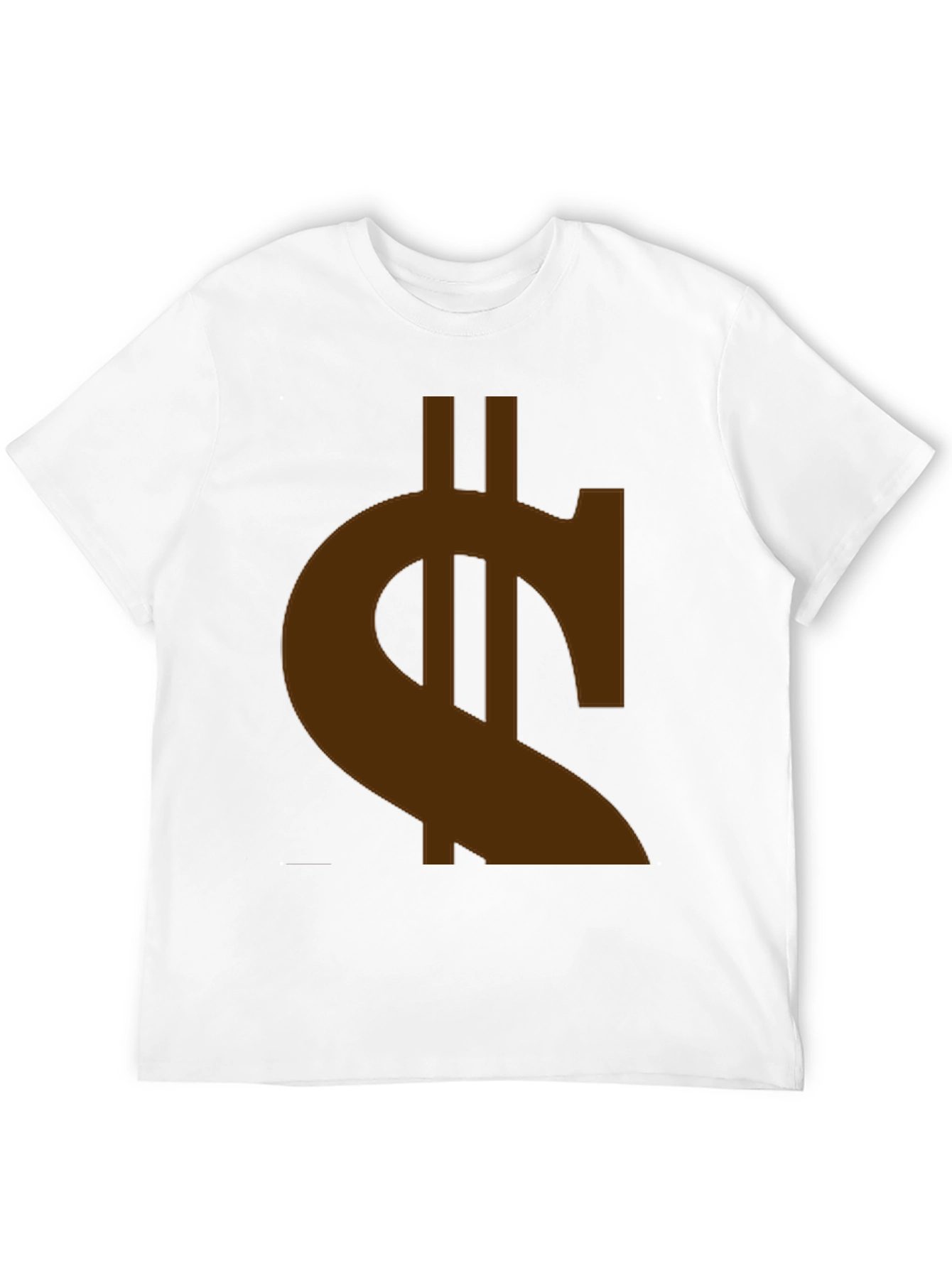 Mens Black T-Shirt with Brown Currency Symbol Design