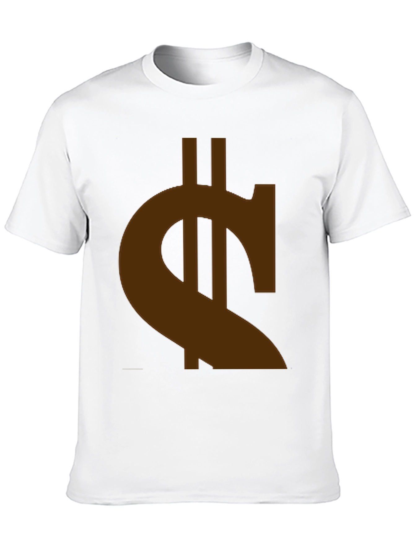 Mens Black T-Shirt with Brown Currency Symbol Design