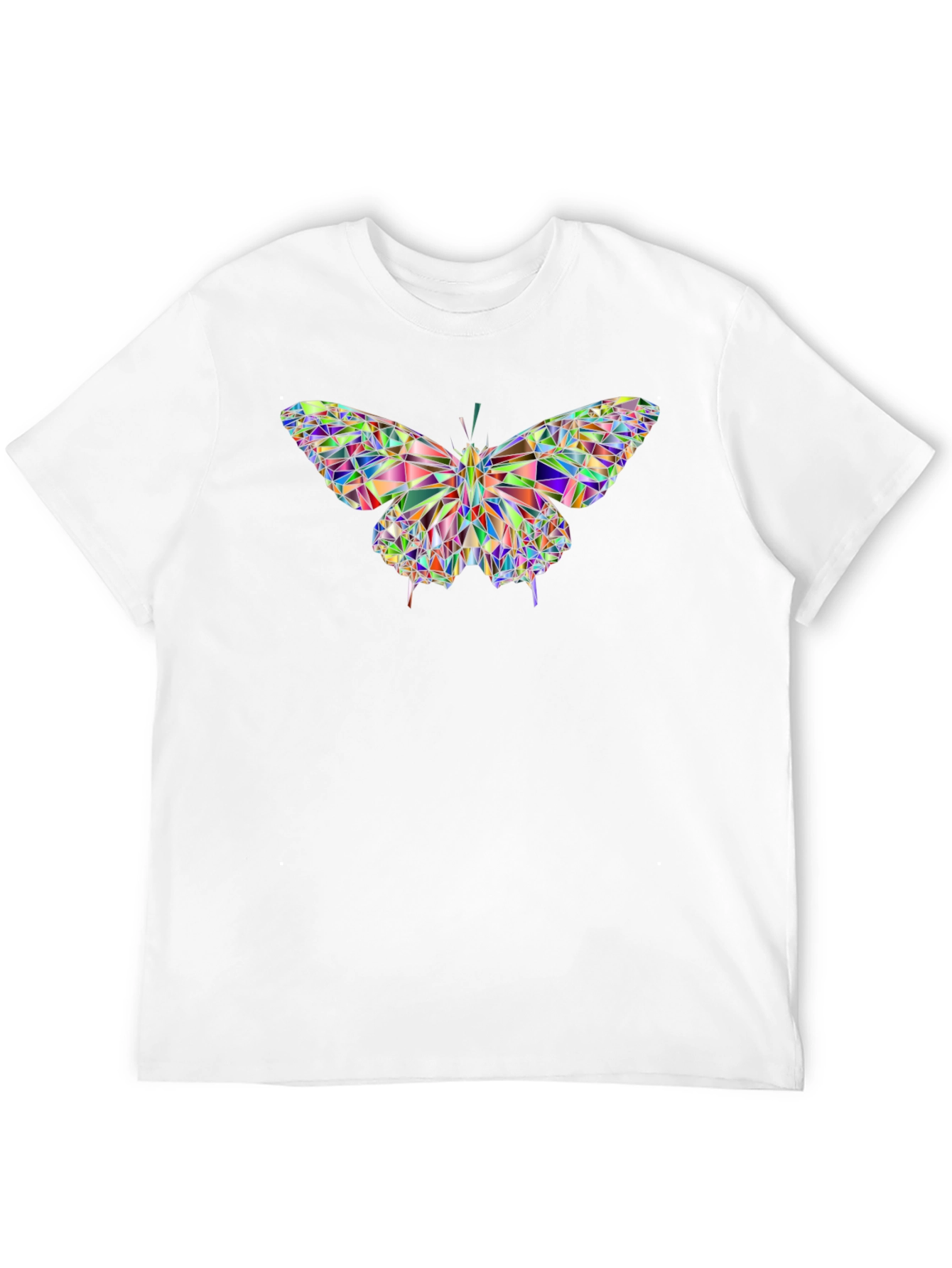 Geometric Butterfly Graphic Black T-Shirt