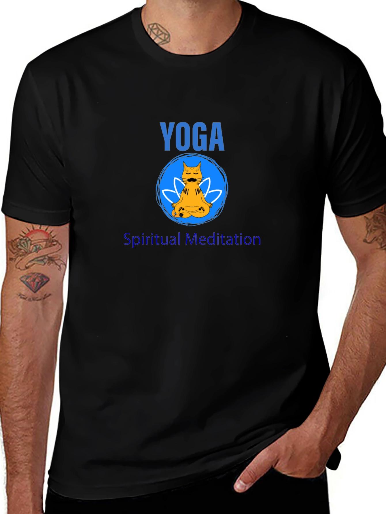 Yoga Meditation Cat Graphic Tee