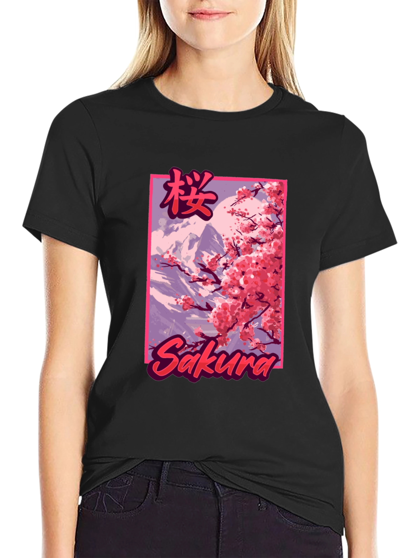 Sakura Blossom Graphic T-Shirt - Japanese Cherry Design
