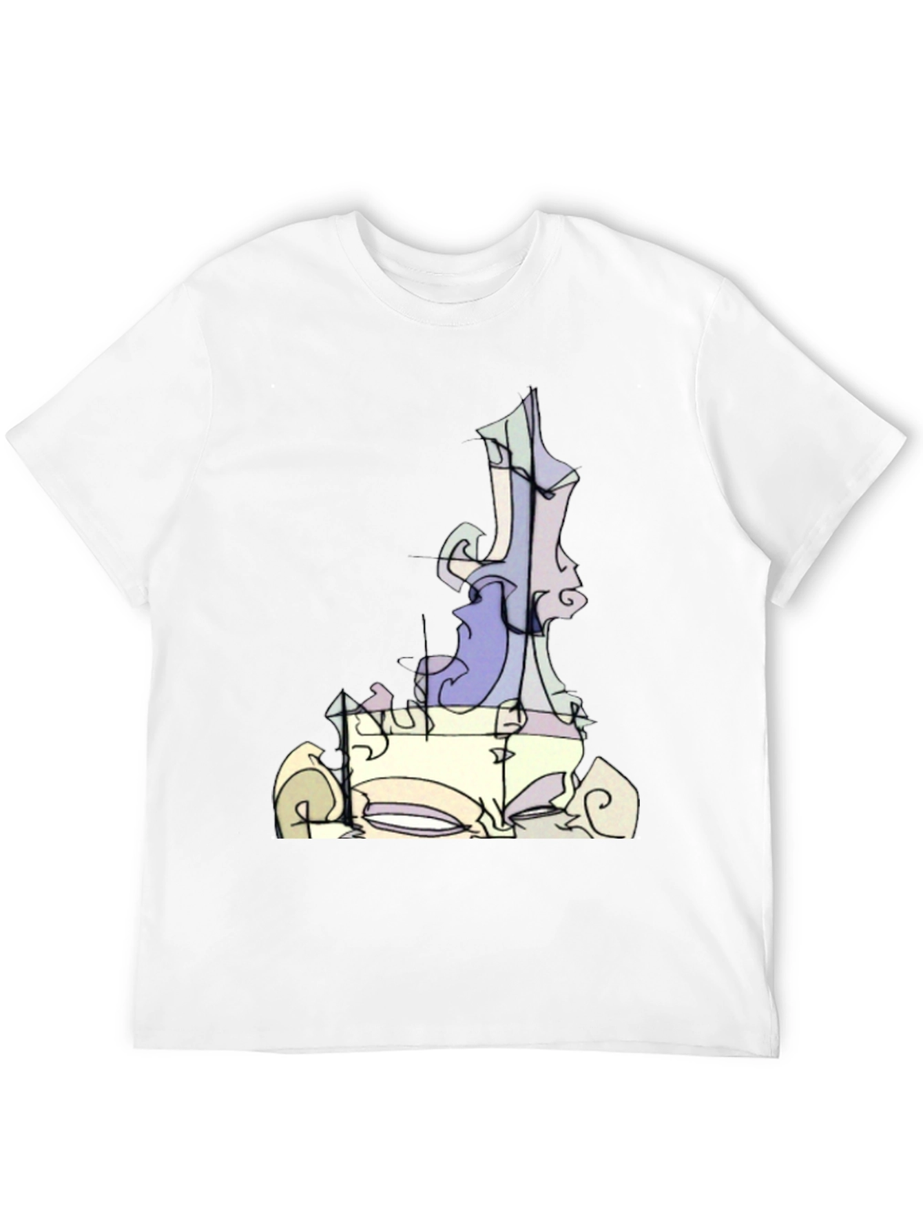 Abstract Art Graphic Tee - Black Cotton T-Shirt