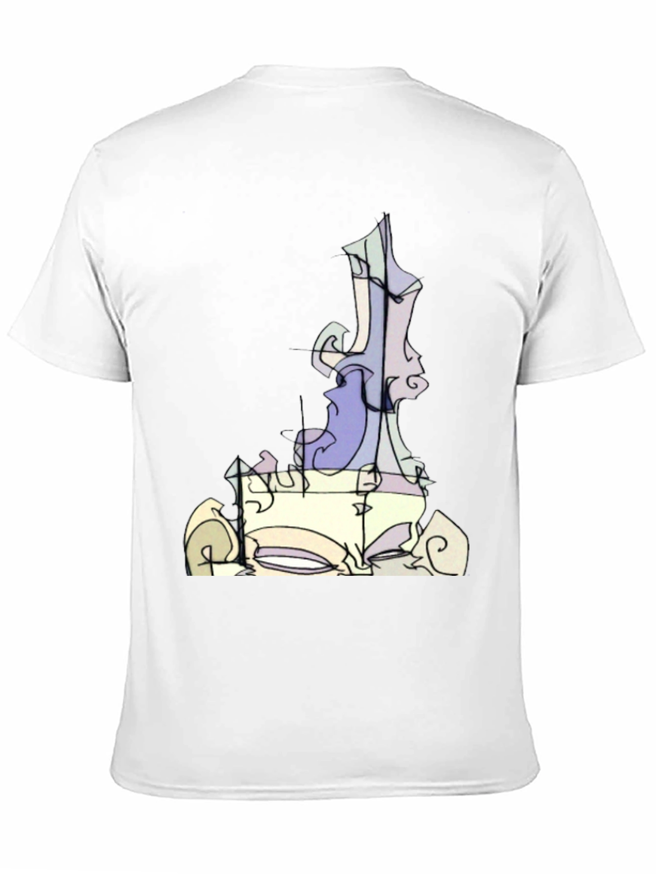Abstract Art Graphic Tee - Black Cotton T-Shirt