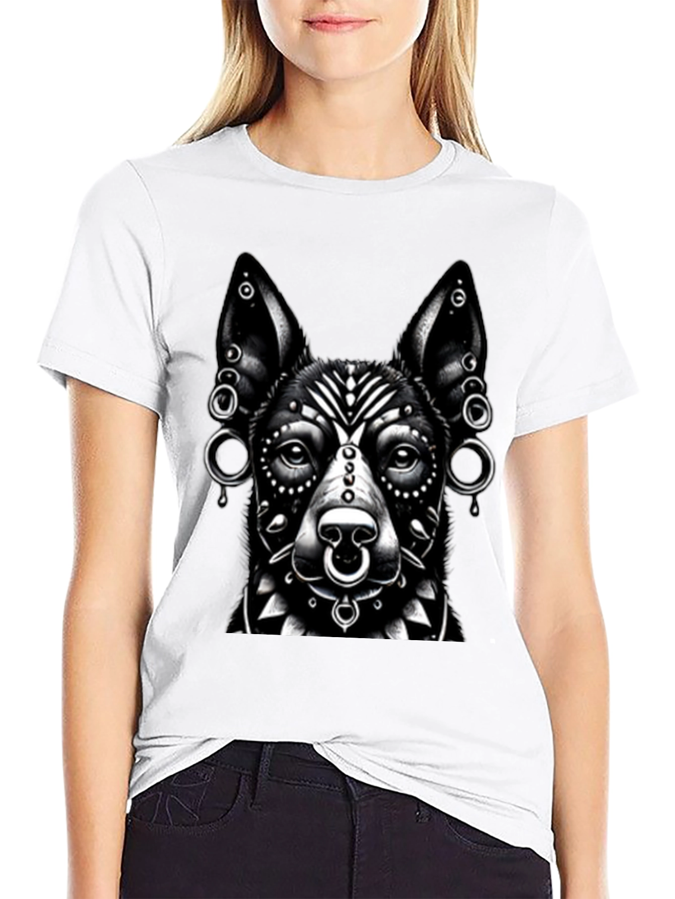 Dog Graphic T-Shirt - Black - Unisex