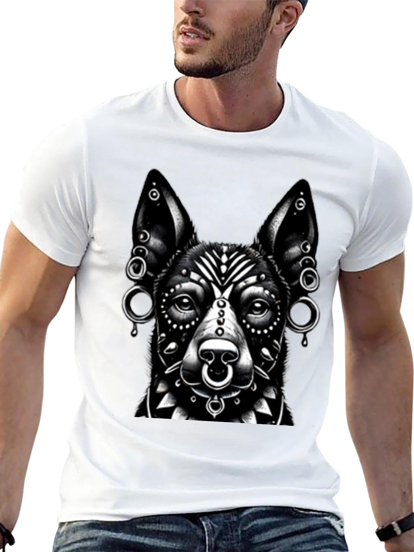 Dog Graphic T-Shirt - Black - Unisex