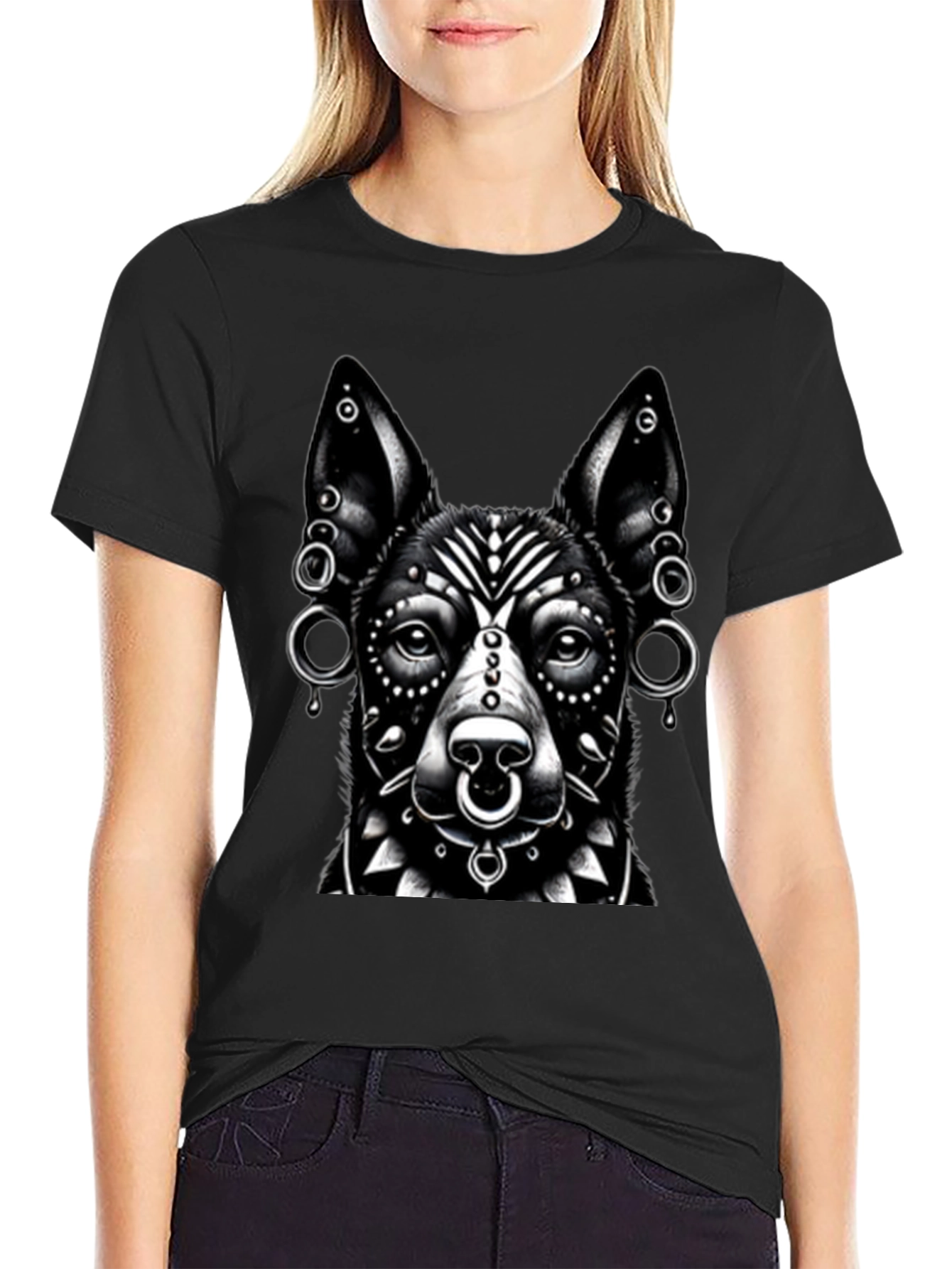 Dog Graphic T-Shirt - Black - Unisex
