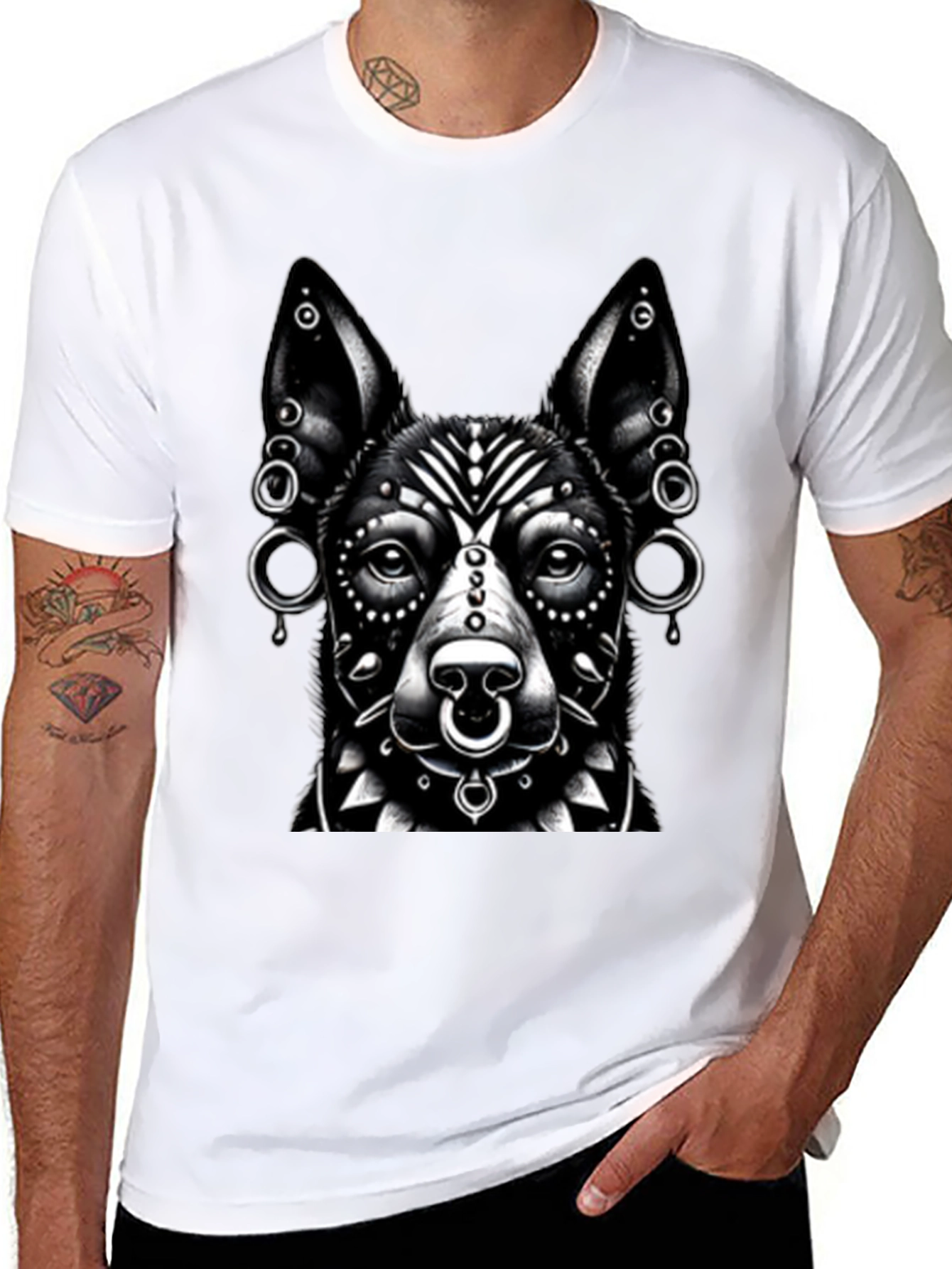Dog Graphic T-Shirt - Black - Unisex