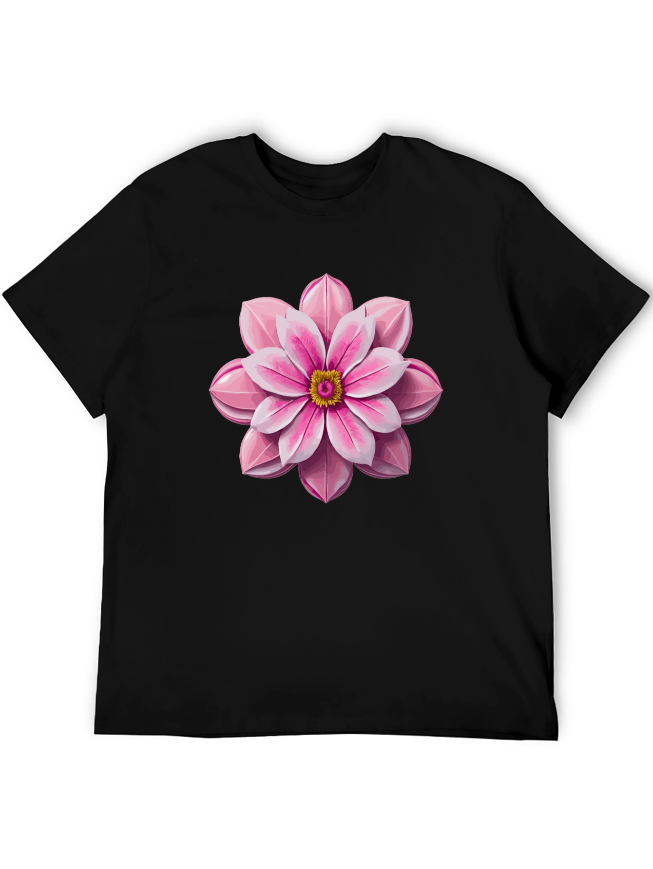 Floral Graphic Black T-Shirt for Men