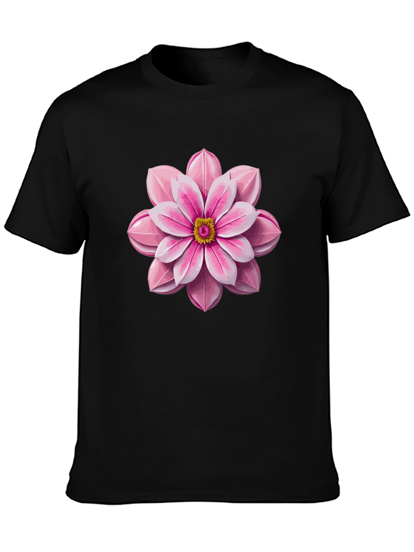 Floral Graphic Black T-Shirt for Men