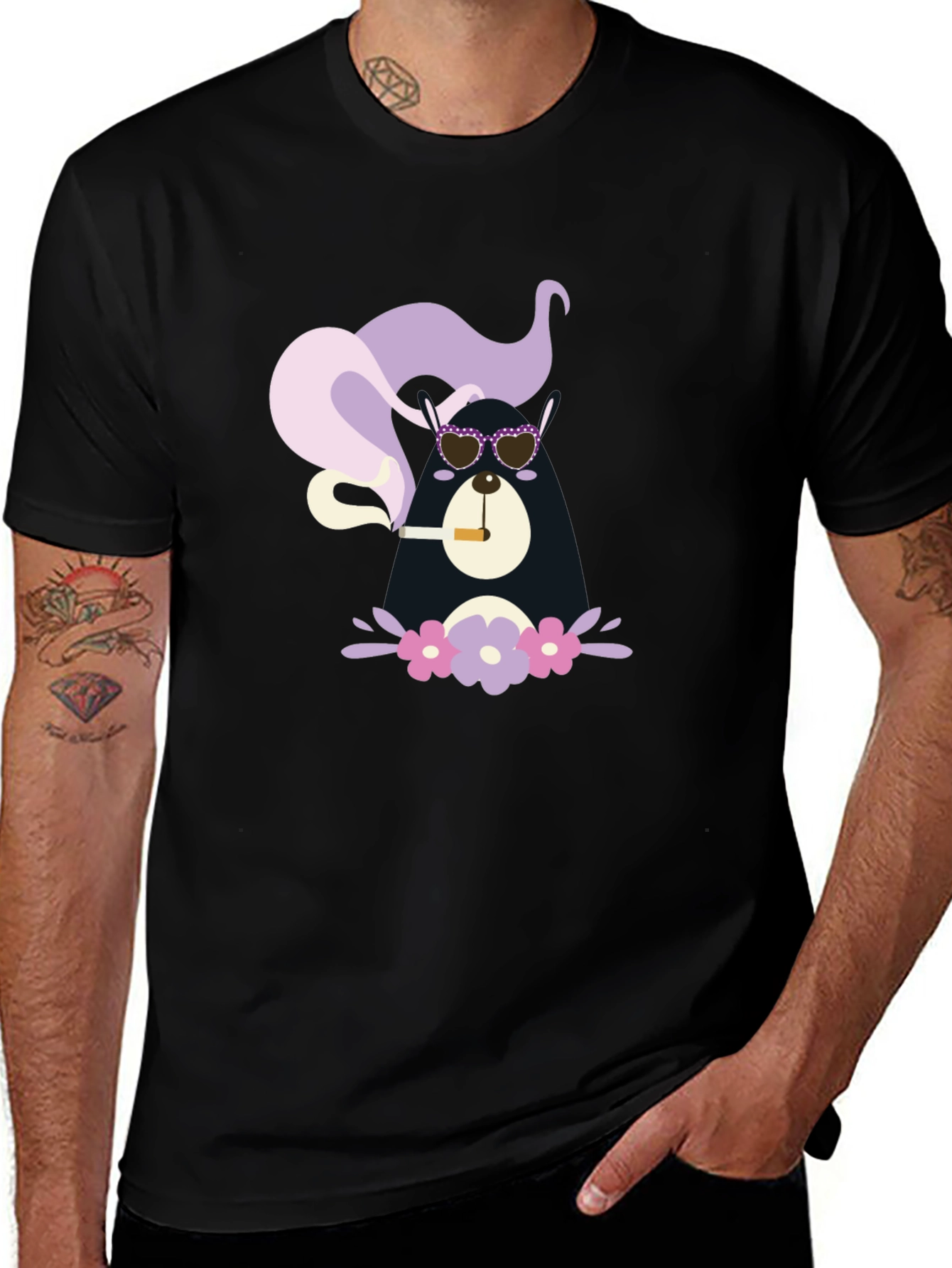 Cool Bear Smoker Graphic Tee - Unisex Black T-Shirt