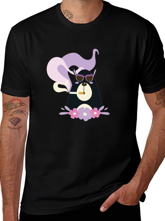 Cool Bear Smoker Graphic Tee - Unisex Black T-Shirt