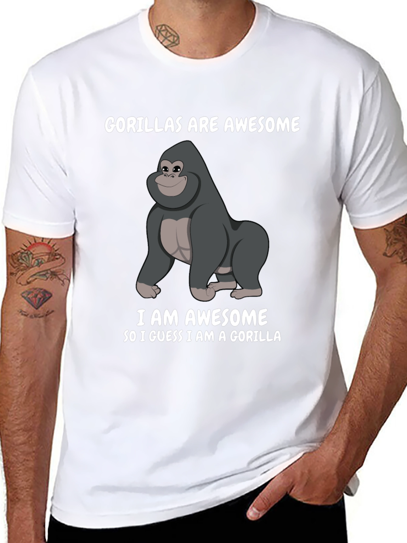 Gorilla Awesome Graphic T-Shirt