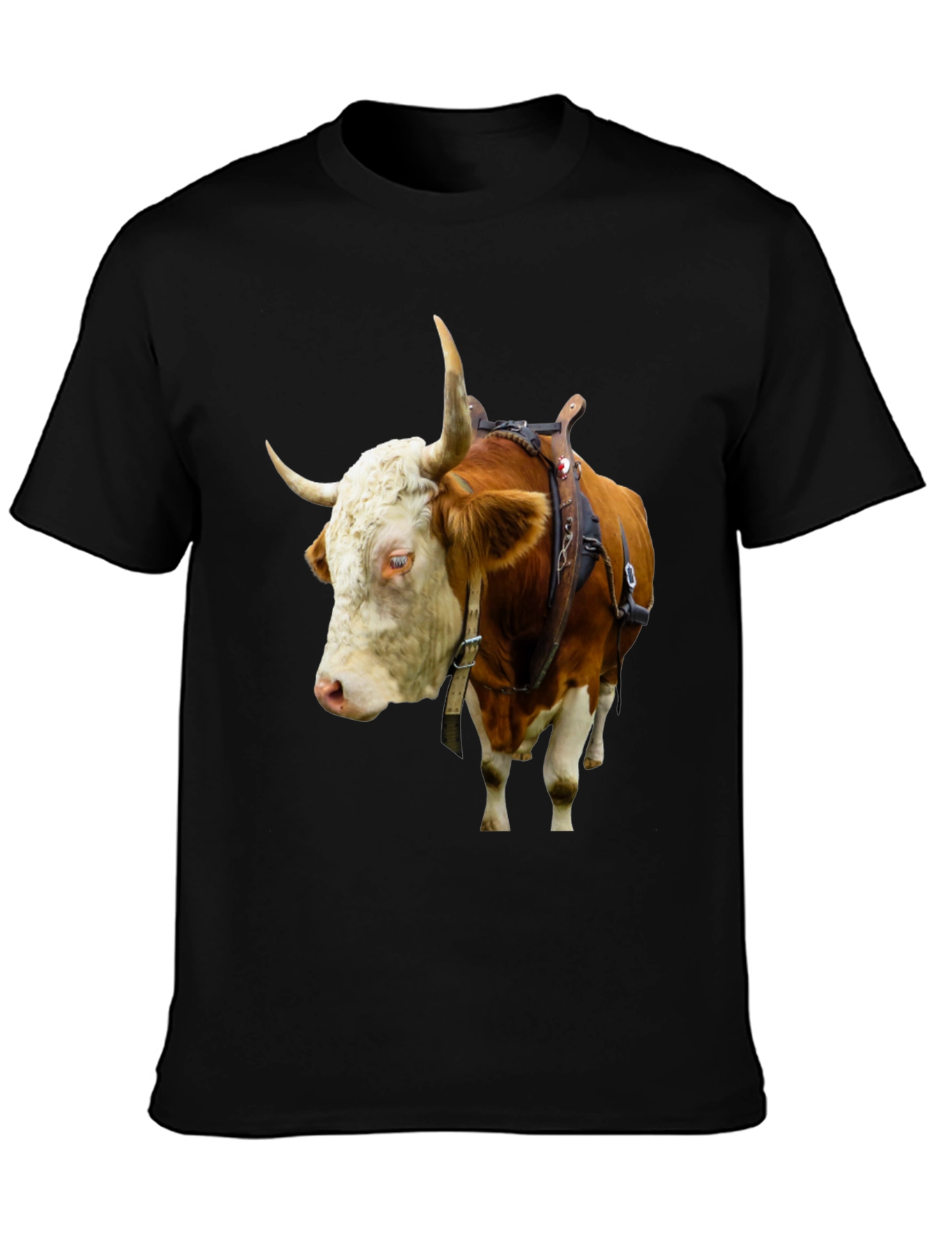 Bull with Saddle Black T-Shirt