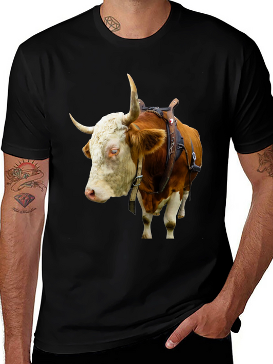 Bull with Saddle Black T-Shirt