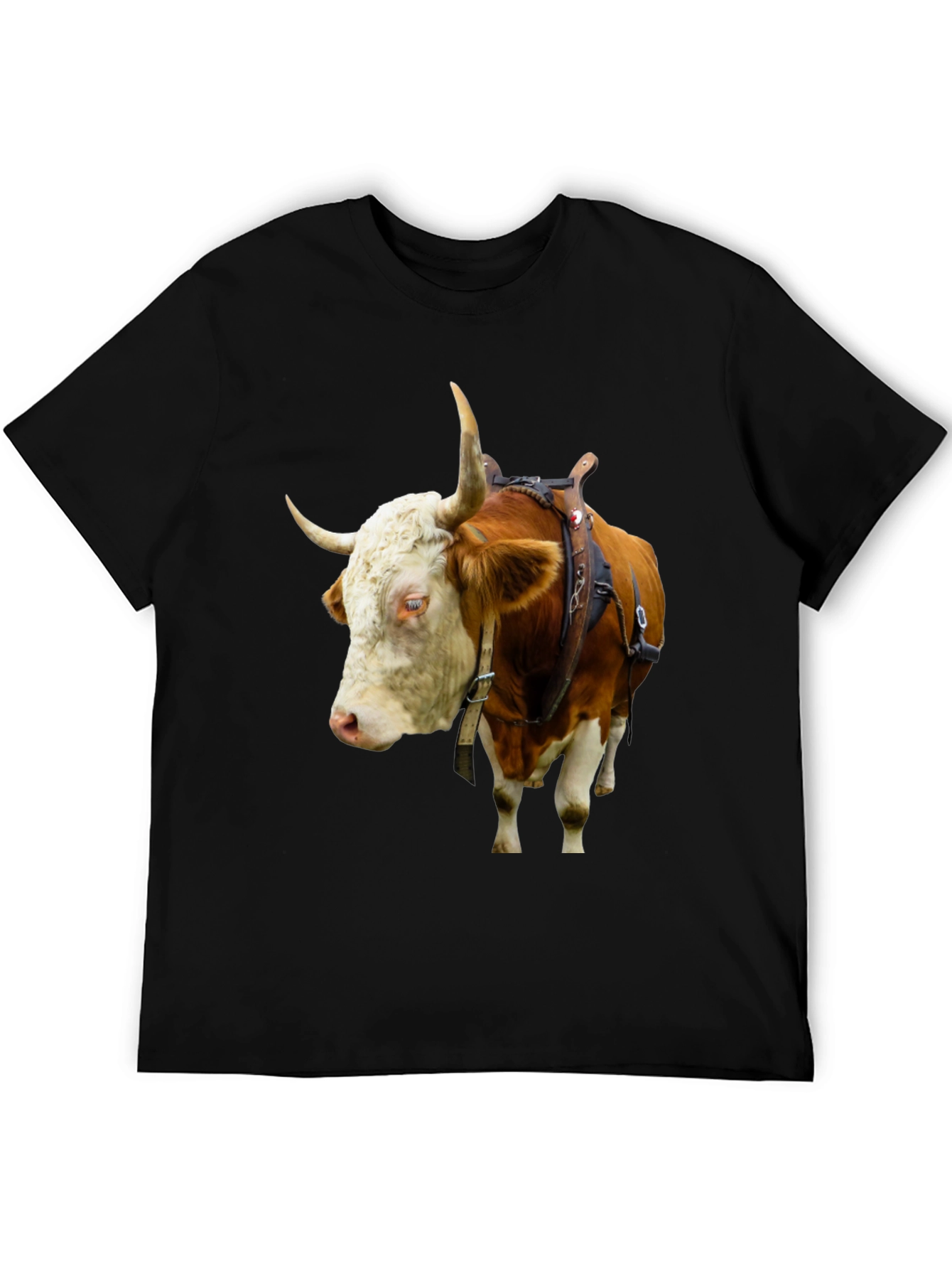 Bull with Saddle Black T-Shirt