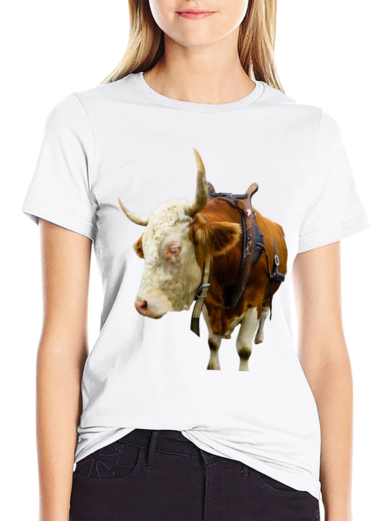 Bull with Saddle Black T-Shirt