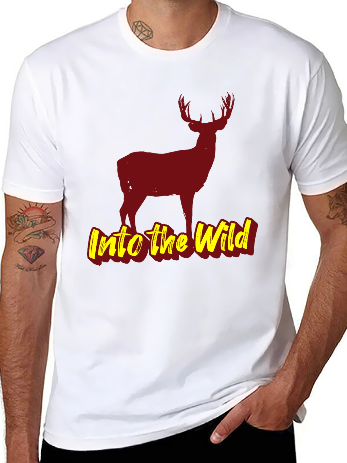 Into the Wild Black Deer Graphic T-Shirt