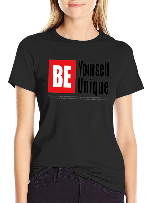 Be Yourself Unique Graphic Tee - Black