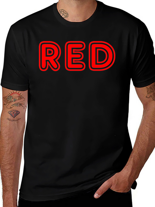 Red Graphic T-Shirt - Classic Crew Neck