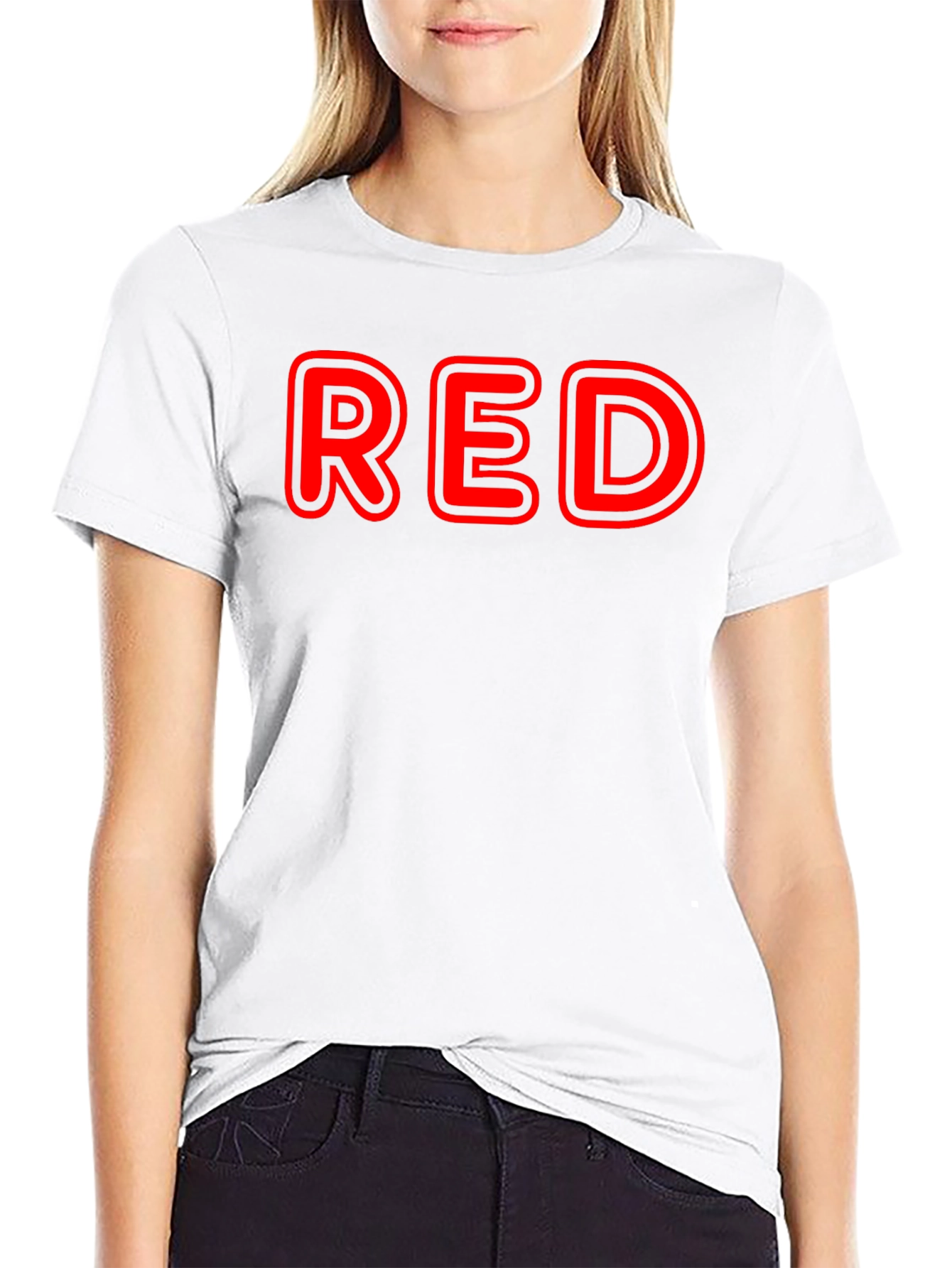Red Graphic T-Shirt - Classic Crew Neck