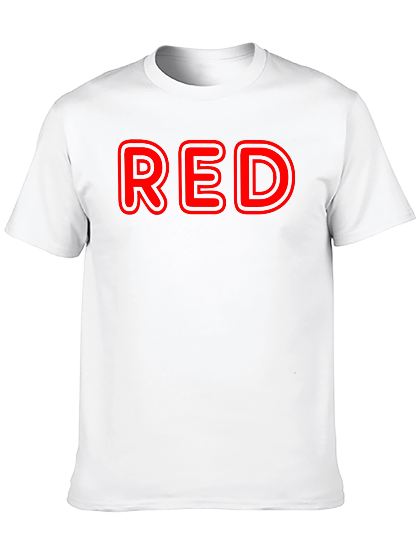 Red Graphic T-Shirt - Classic Crew Neck