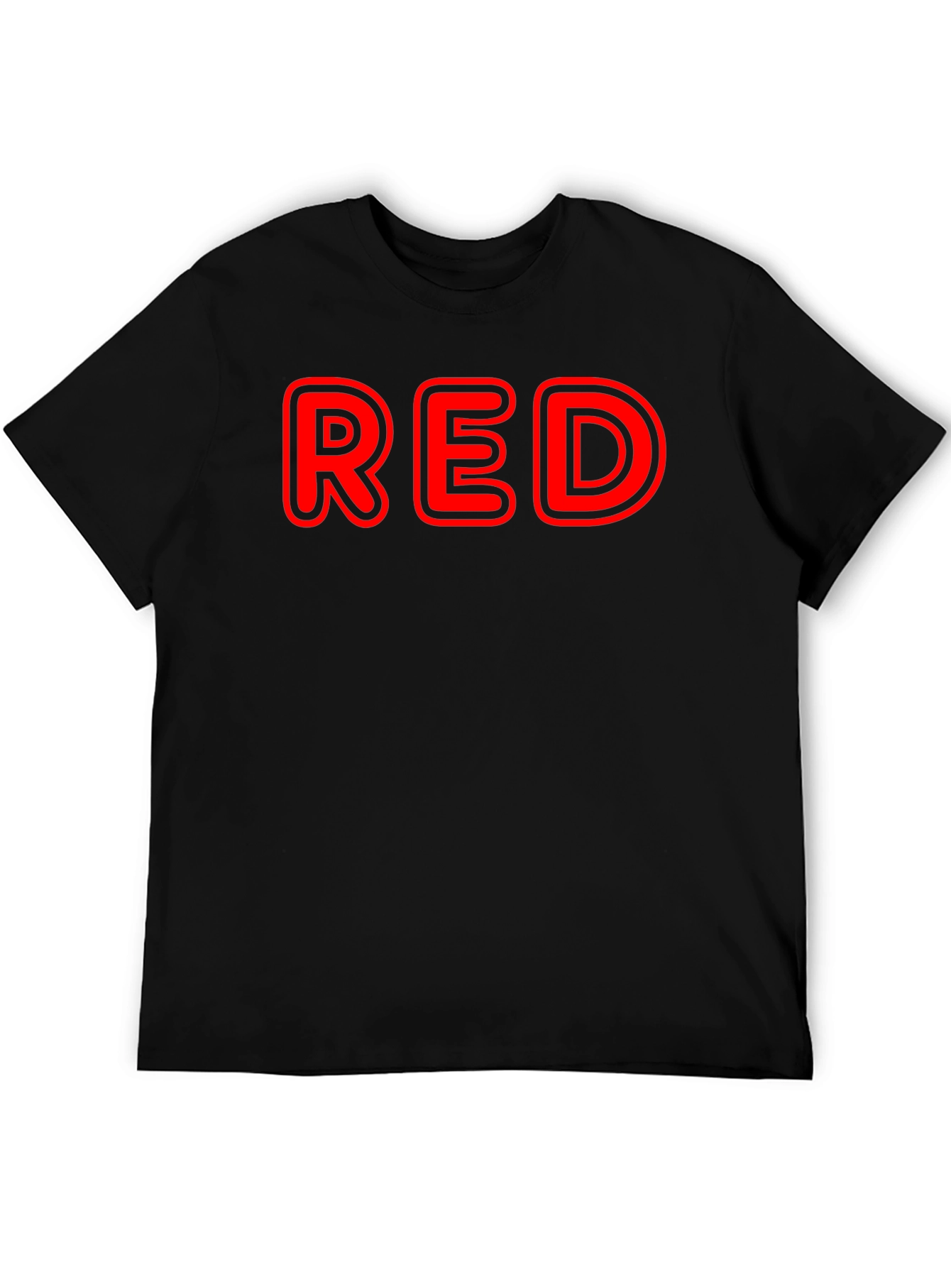 Red Graphic T-Shirt - Classic Crew Neck