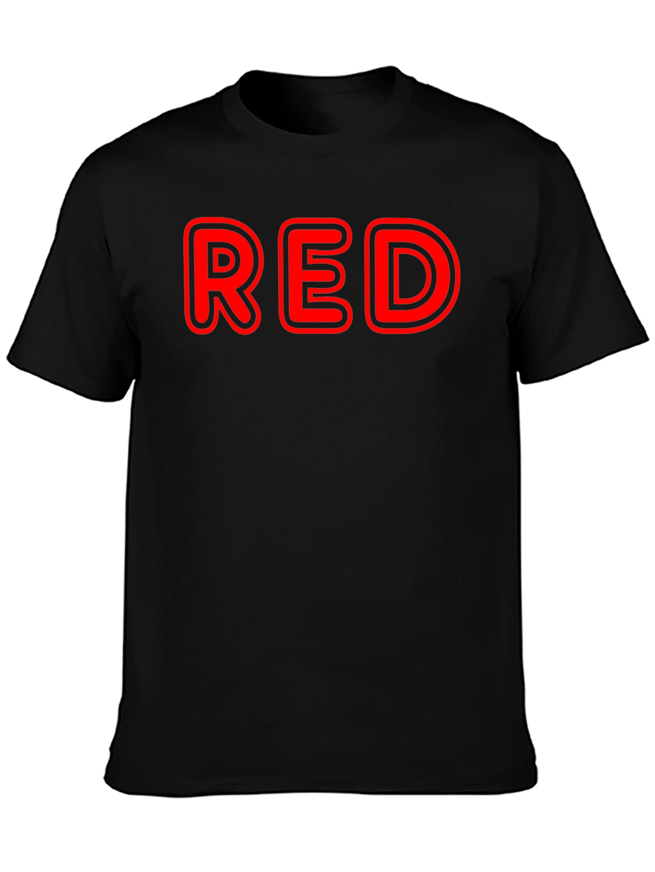 Red Graphic T-Shirt - Classic Crew Neck