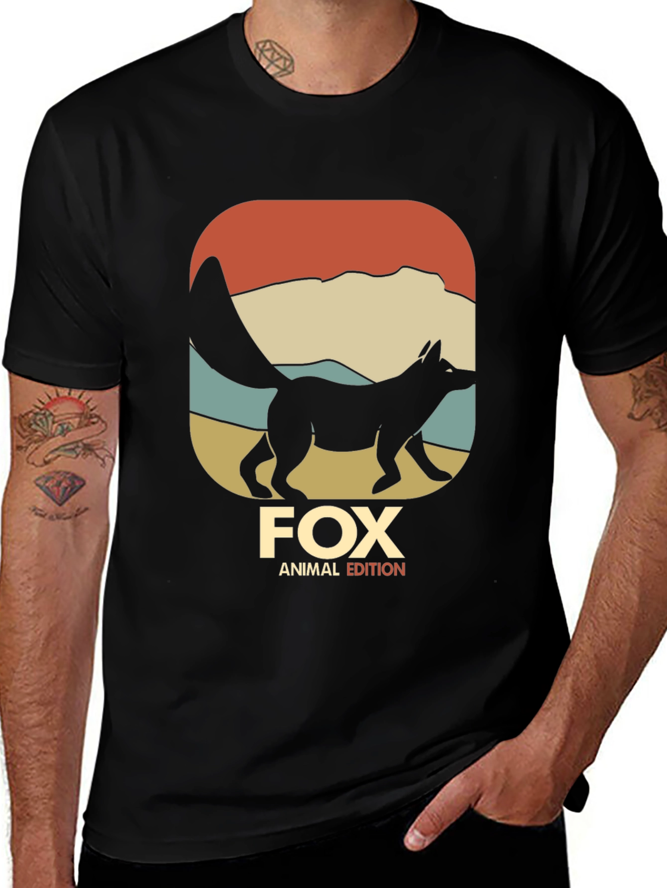 Fox Animal Edition Black Graphic T-Shirt