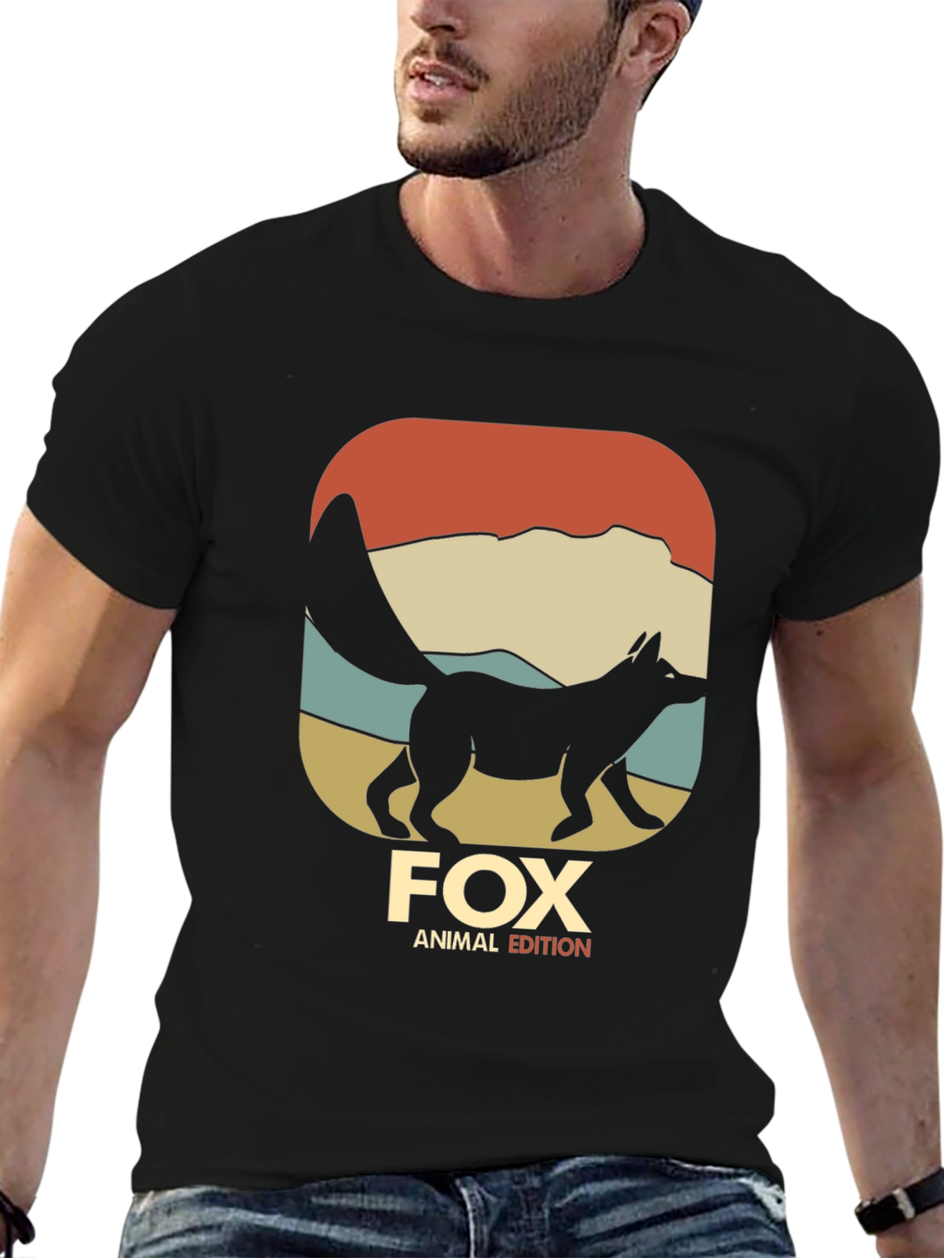 Fox Animal Edition Black Graphic T-Shirt