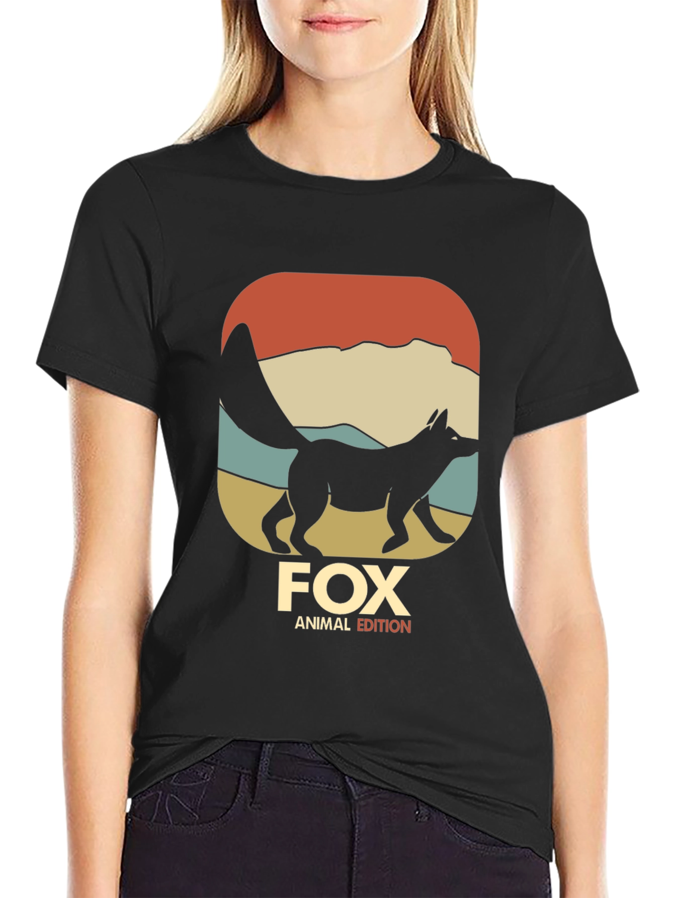 Fox Animal Edition Black Graphic T-Shirt